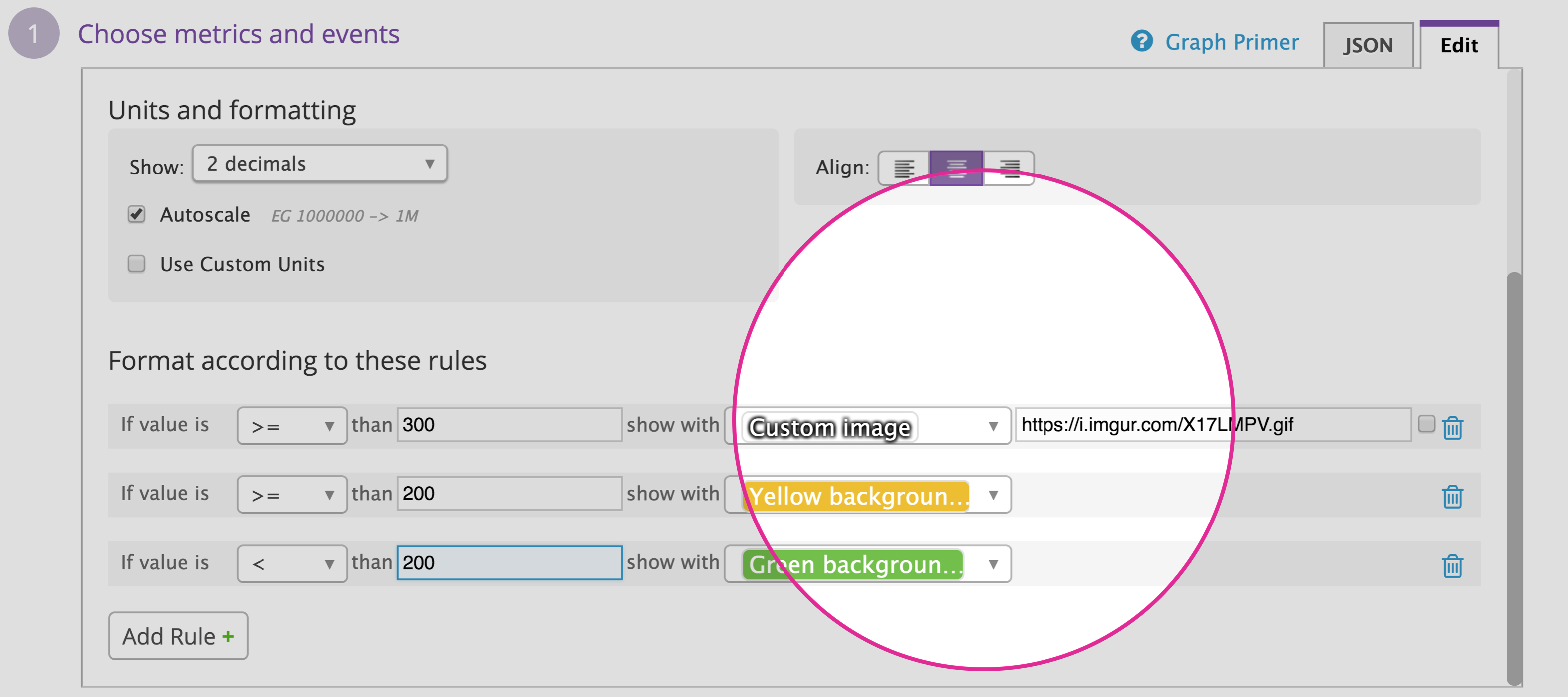 Setting a custom image for your query value widget