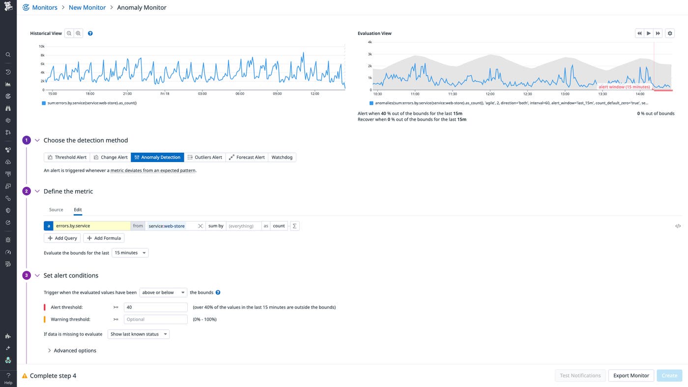 Creating an anomaly monitor. Creating an anomaly monitor.