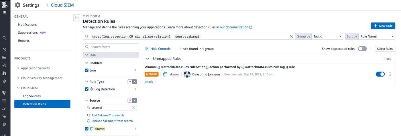 Configuration settings for Akamai Application Security detection rules. Configuration settings for Akamai Application Security detection rules.