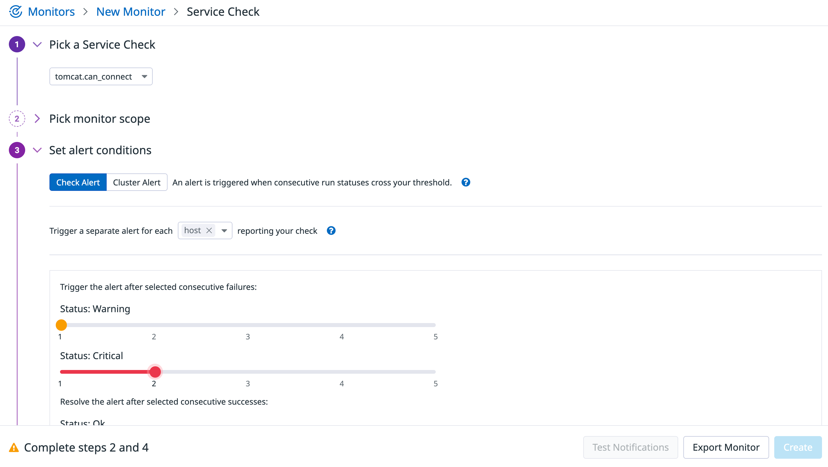 Set up a Tomcat health check