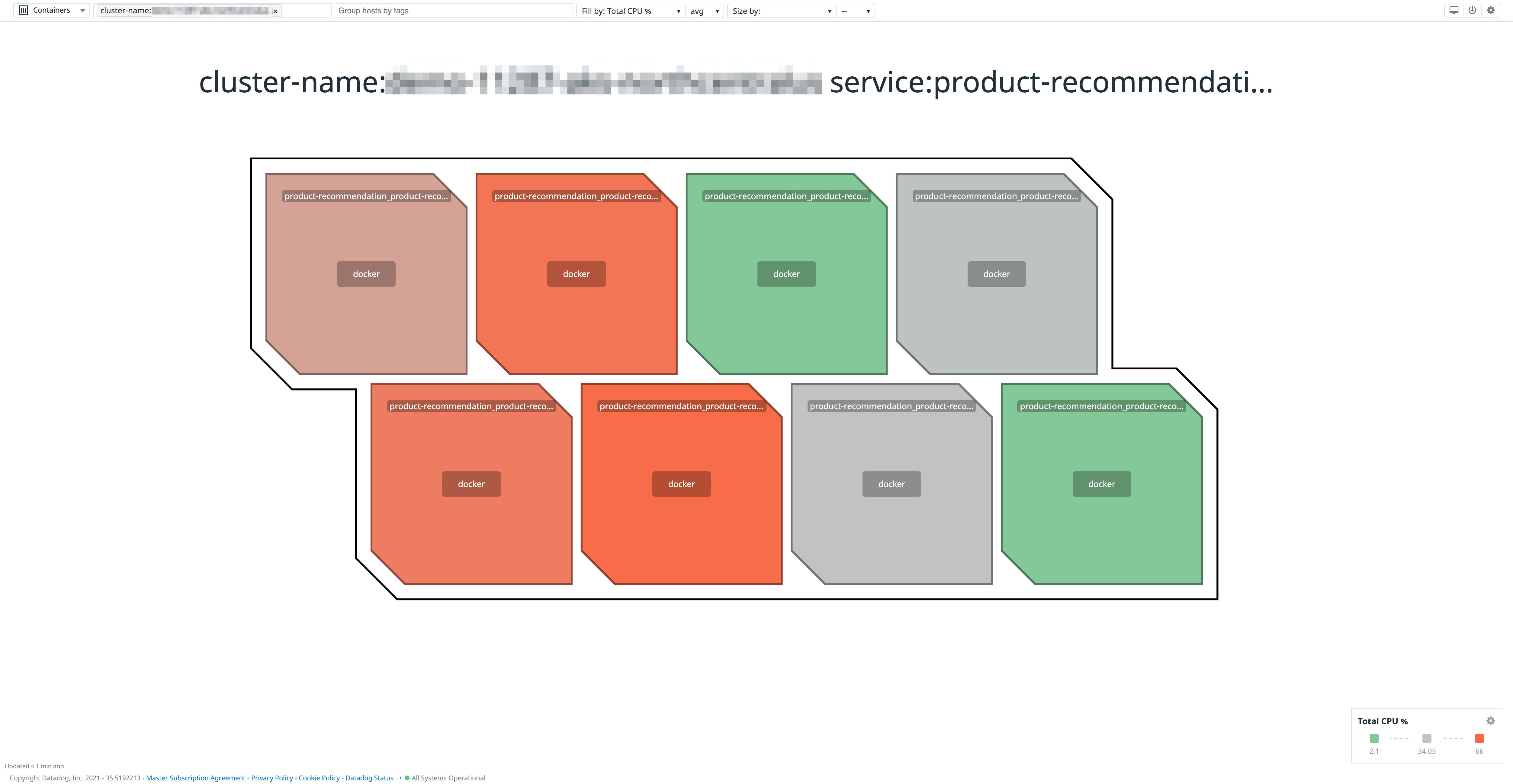 View Azure containers with the container map