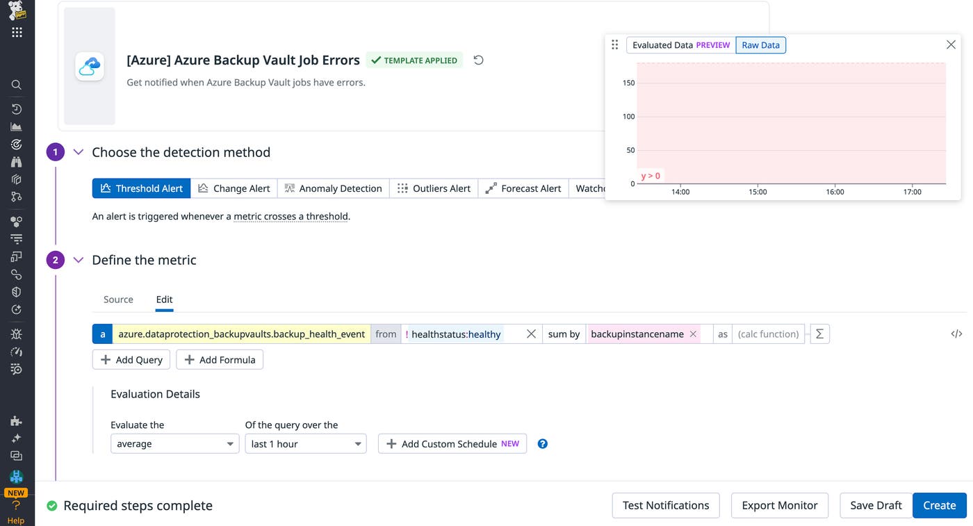 Use our provided monitor templates to be alerted when backup jobs encounter errors. Use our provided monitor templates to be alerted when backup jobs encounter errors.