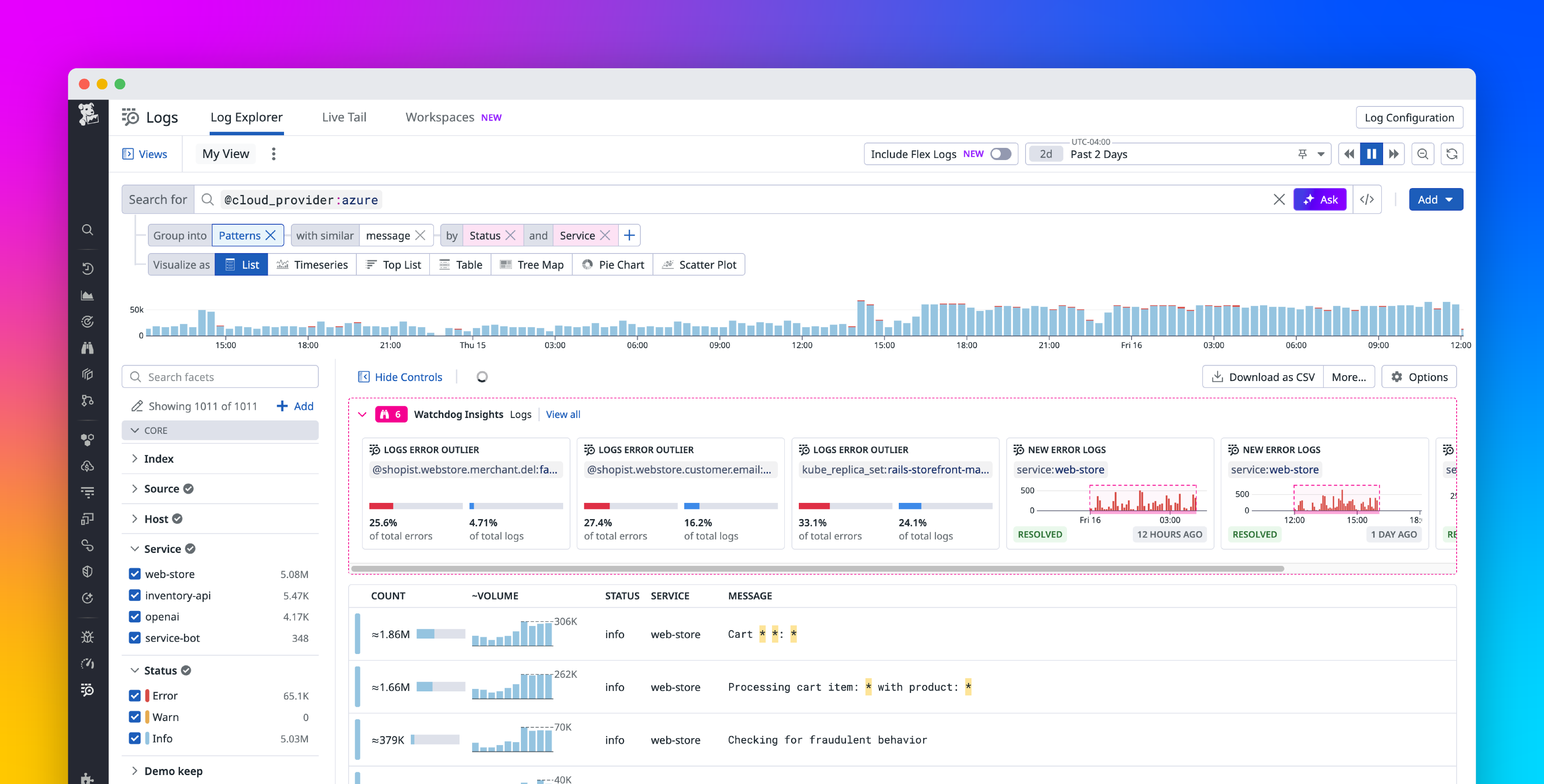 Send Azure logs to Datadog faster and more easily with automated log forwarding