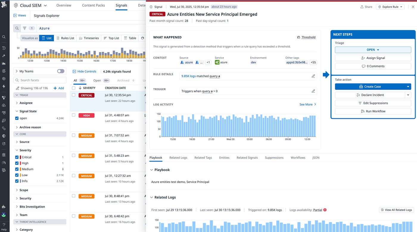 Screenshot of Azure Cloud SIEM Screenshot of Azure Cloud SIEM
