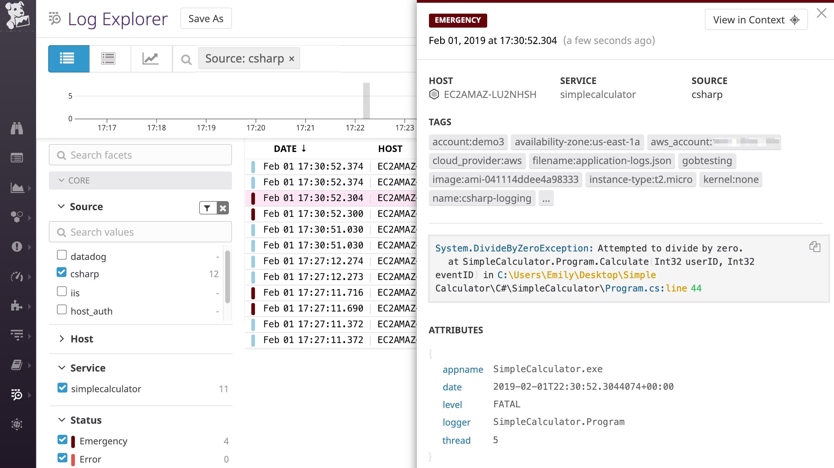 Example Can Log How to collect, customize, and analyze C# logs | Datadog