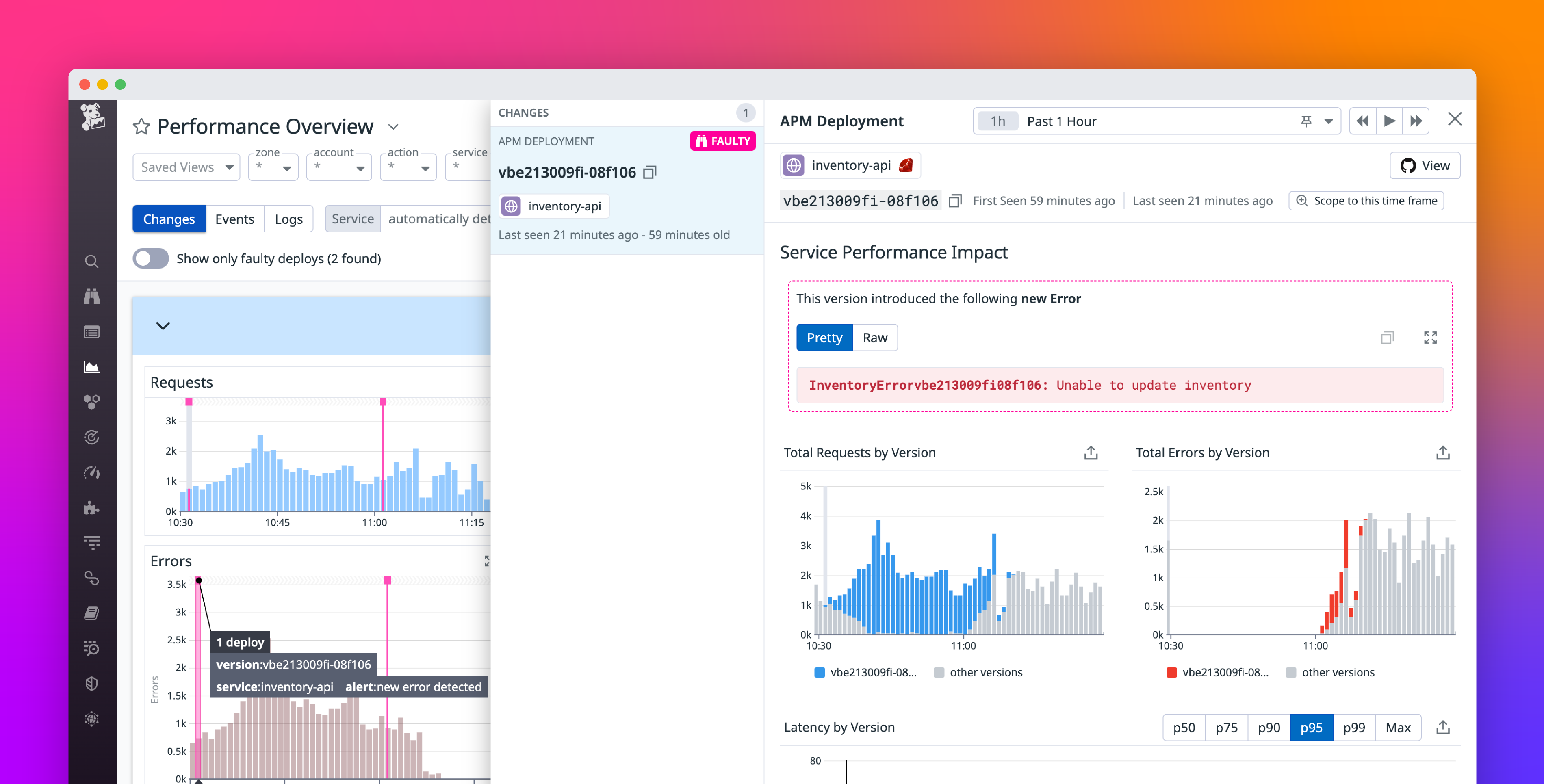 Quickly spot and revert faulty deployments with Change Overlays