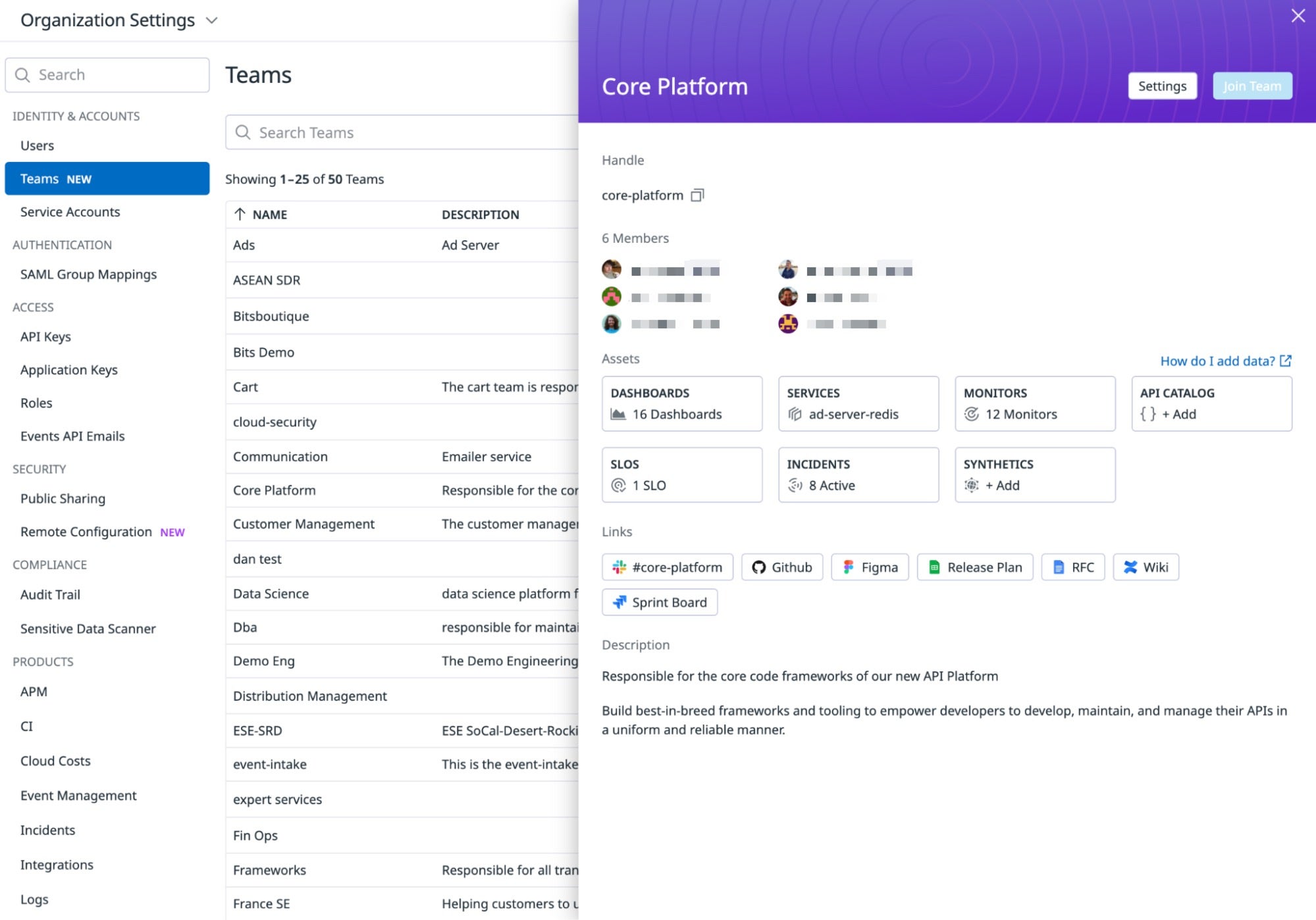 Use Teams in Cloud Security to identify resource owners.