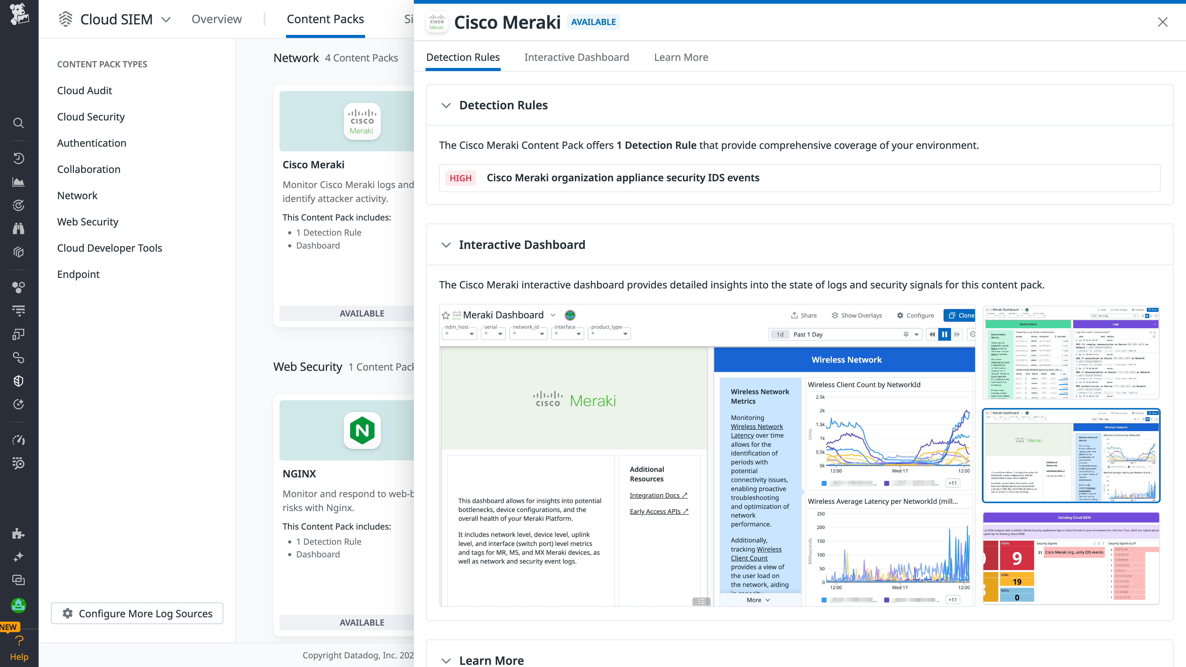 Cisco Meraki Content Pack