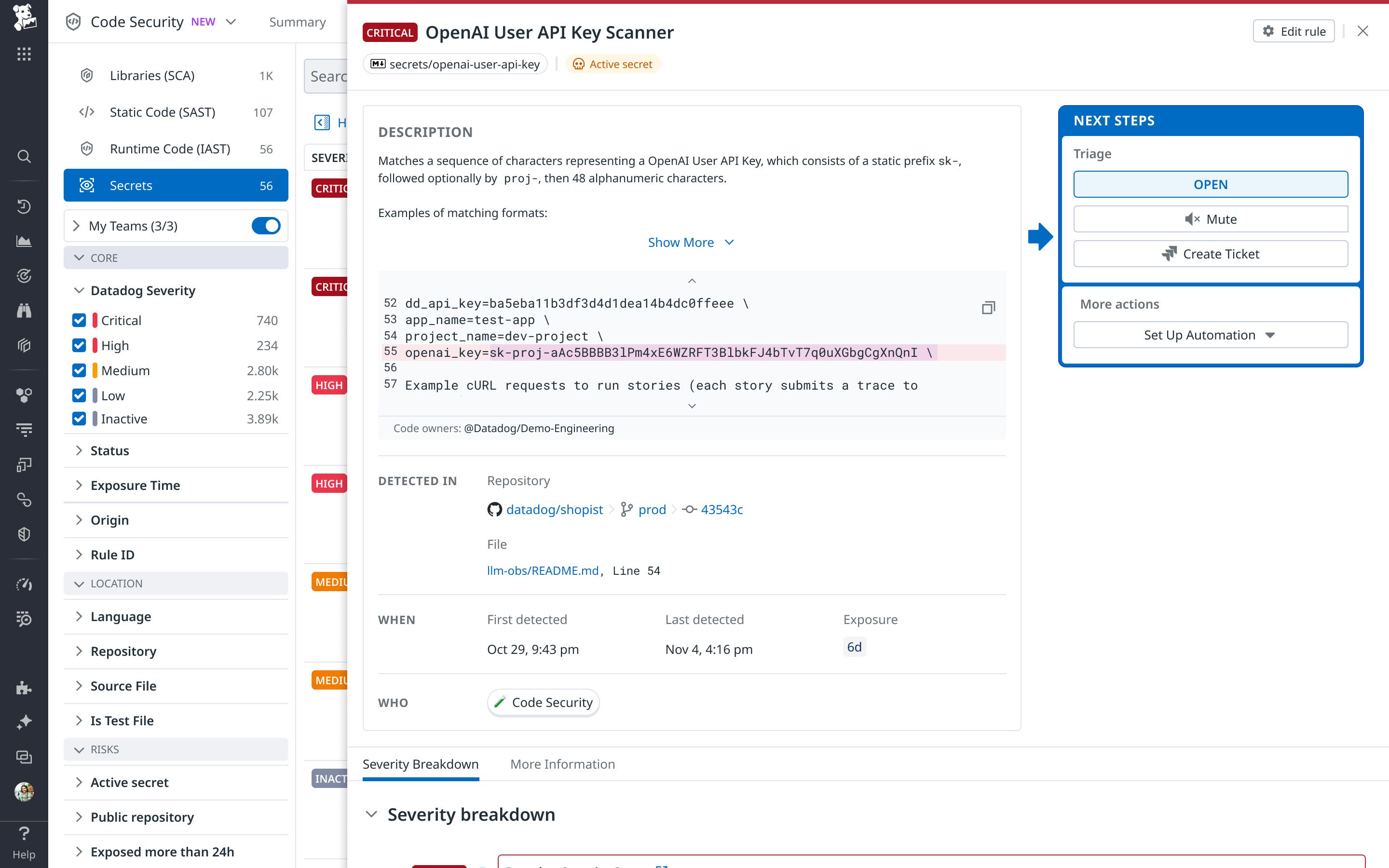 Detect and block exposed credentials with Datadog Secret Scanning | Datadog