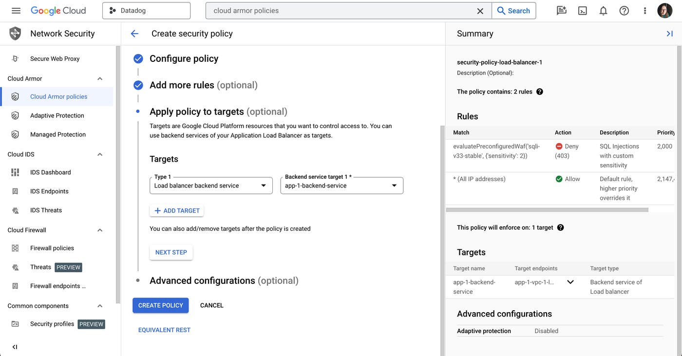 Google Cloud Armor step 3 Google Cloud Armor step 3