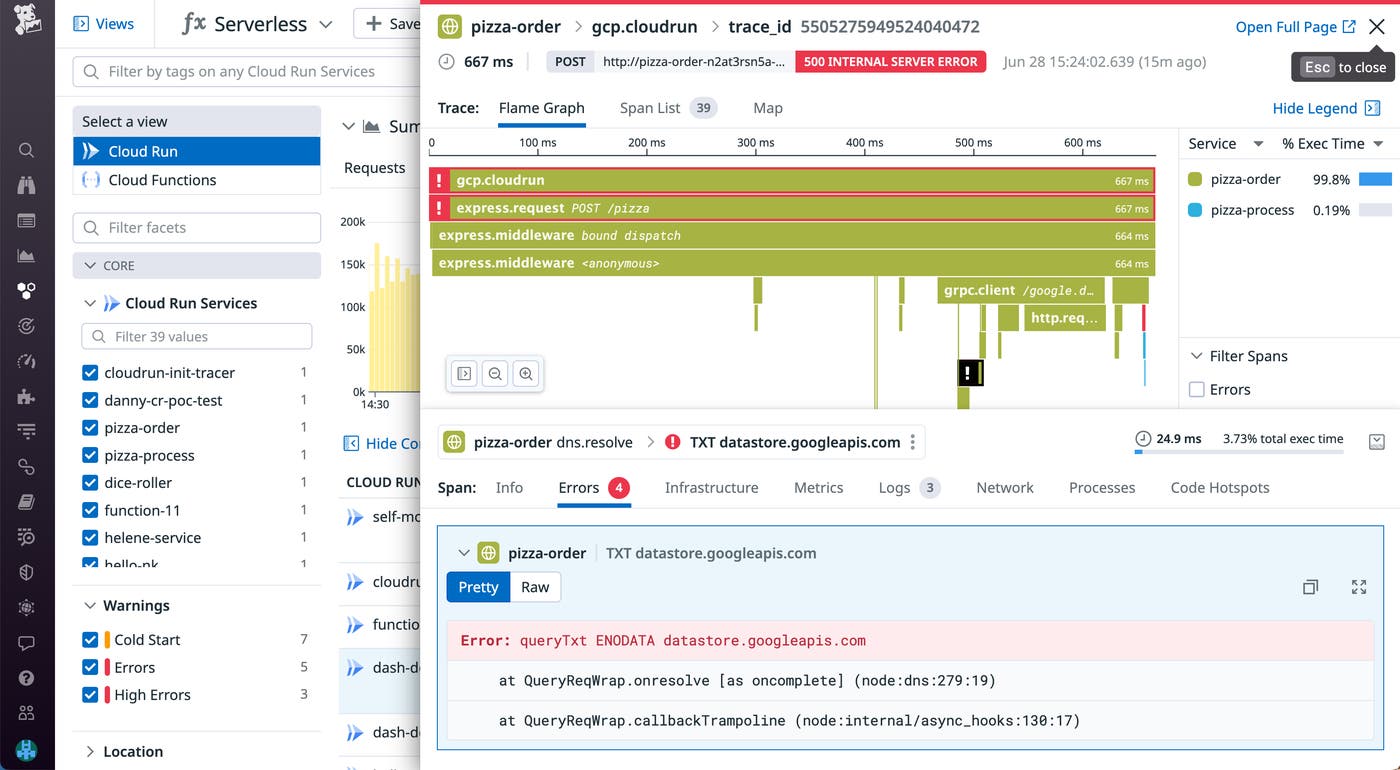 Gather additional context in the error tab. Gather additional context in the error tab.