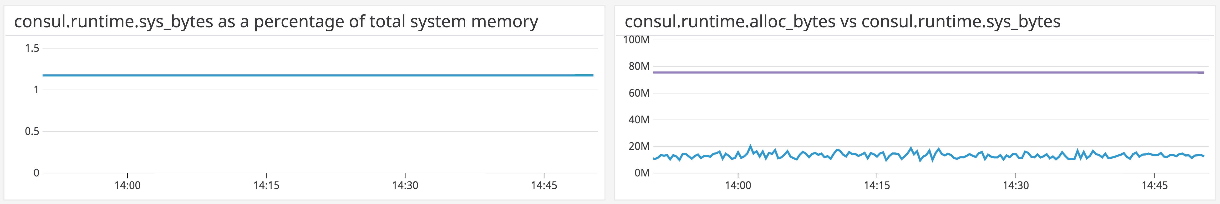 Memory metrics for a single Consul host.