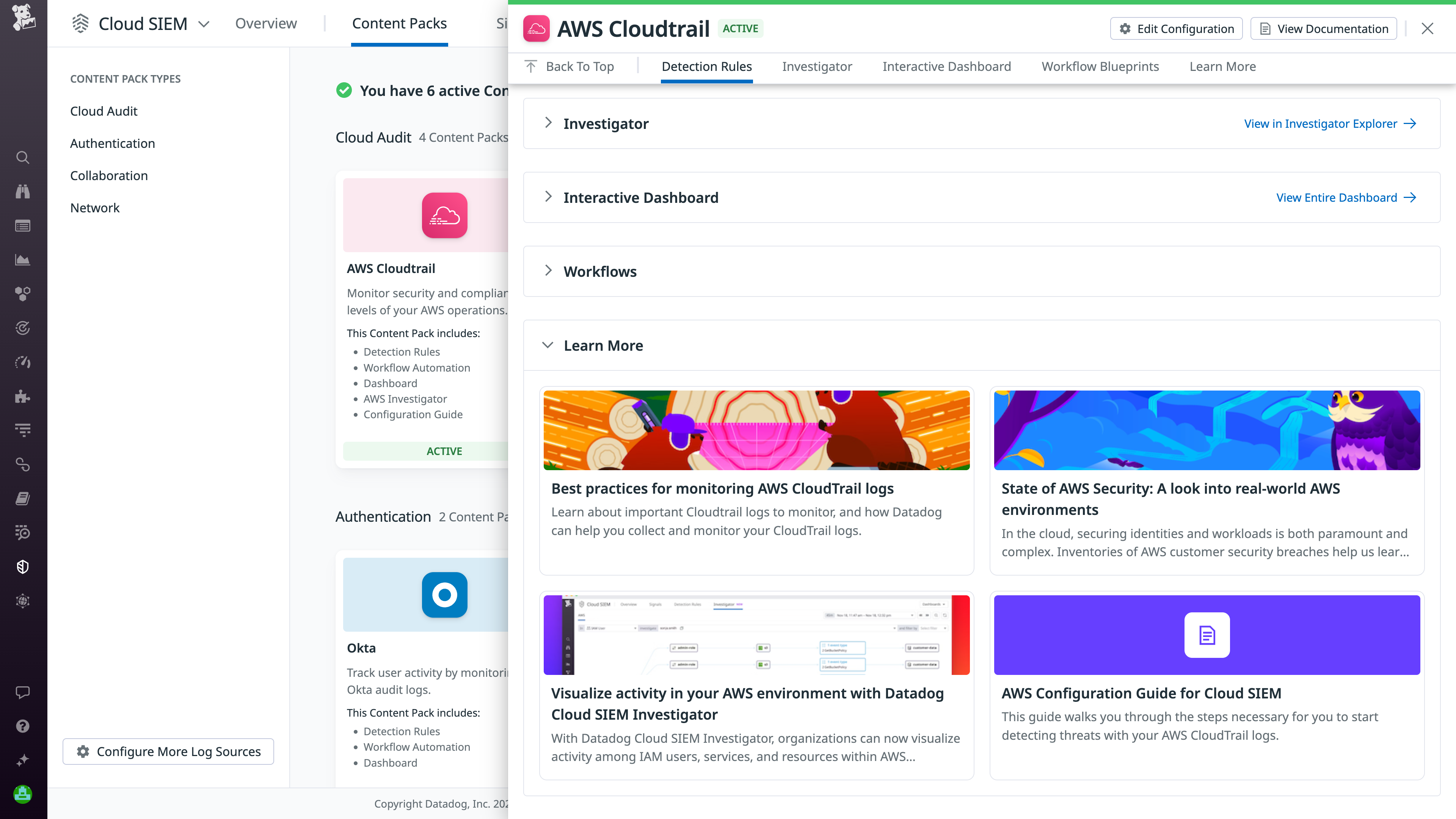 Content Packs Dive Deeper widget