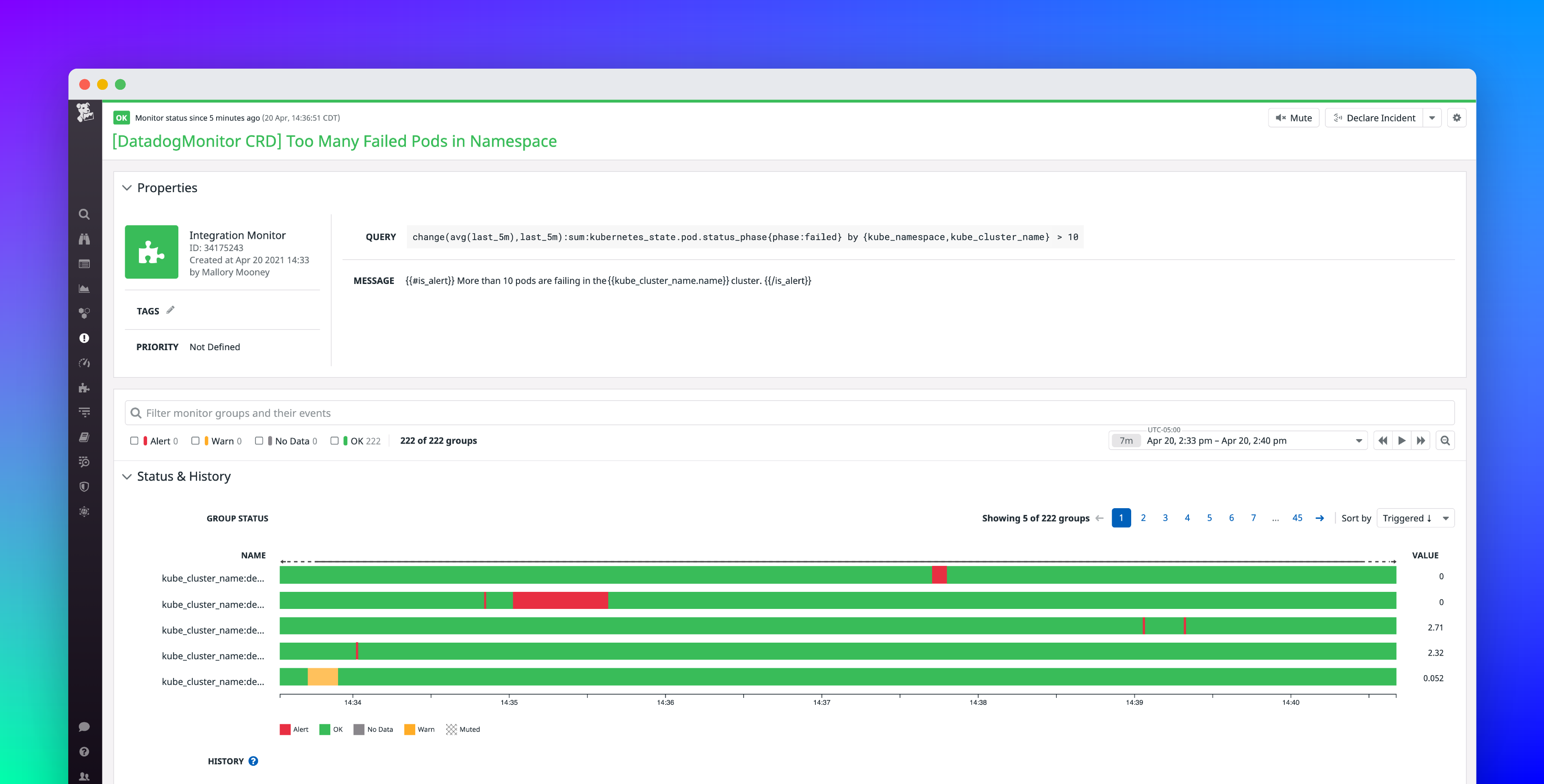 Automatically create and manage Kubernetes alerts with Datadog