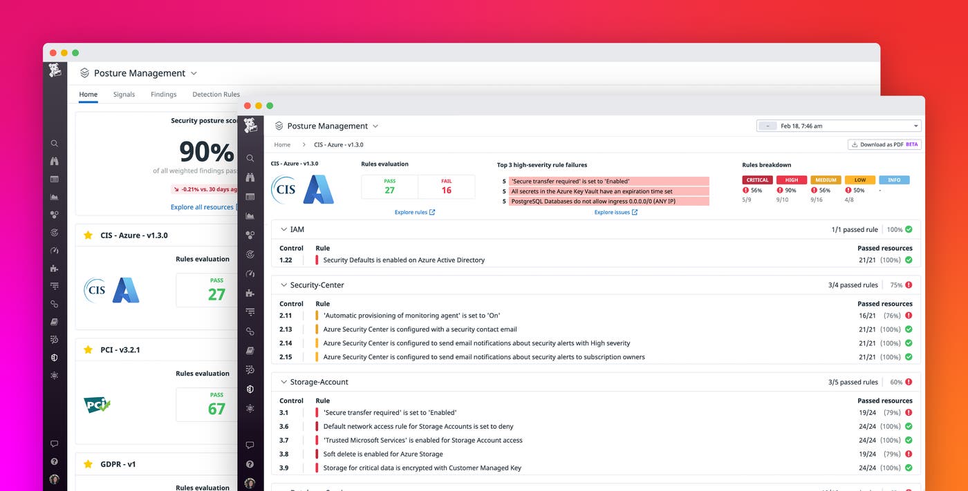 Monitor the security and compliance posture of your Azure environment with Datadog Monitor the security and compliance posture of your Azure environment with Datadog