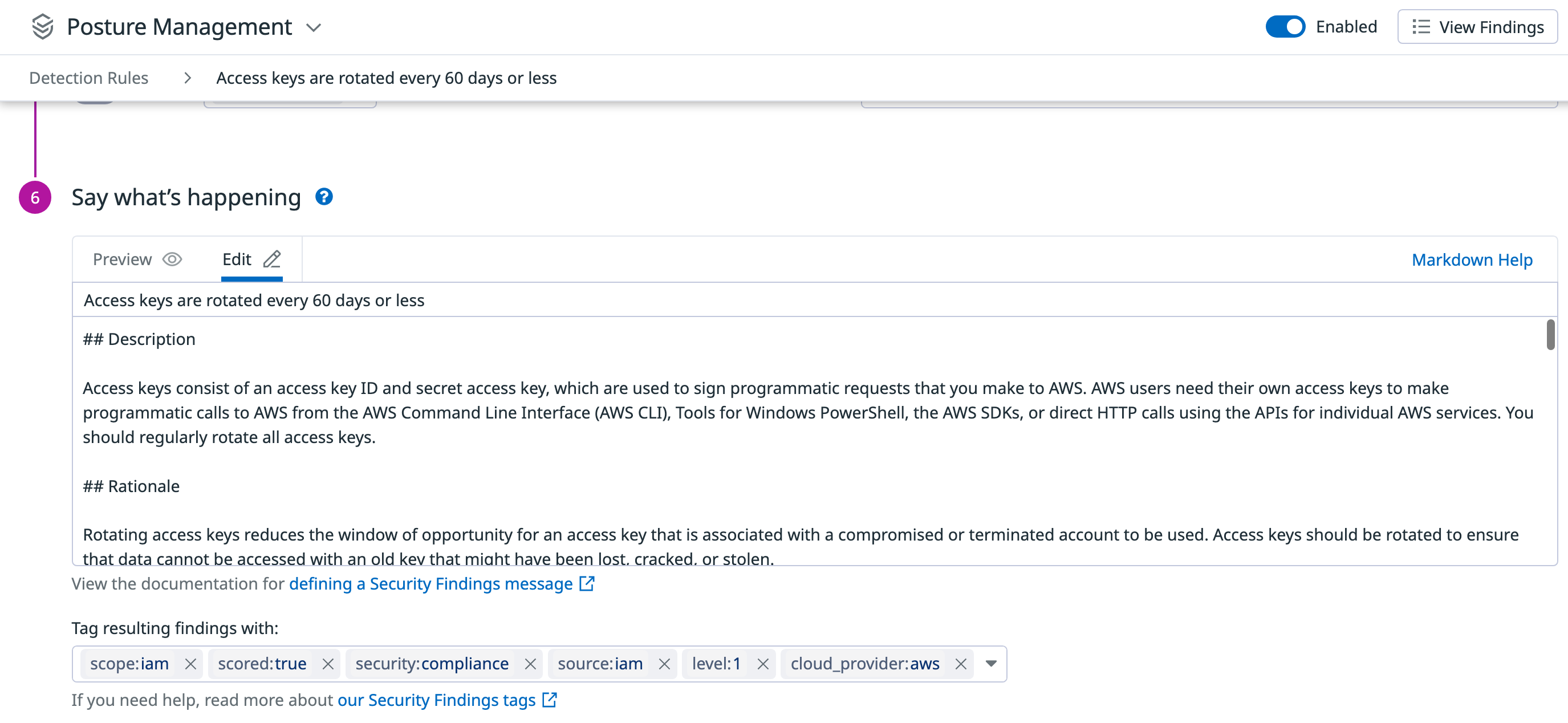 Add context to a detection rule with the alert message