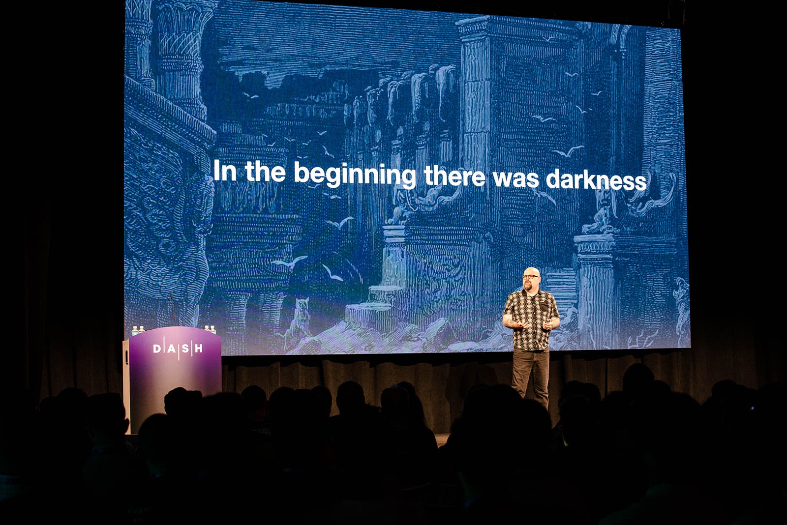 Empatico CTO James Turnbull giving a keynote talk at Dash 2018