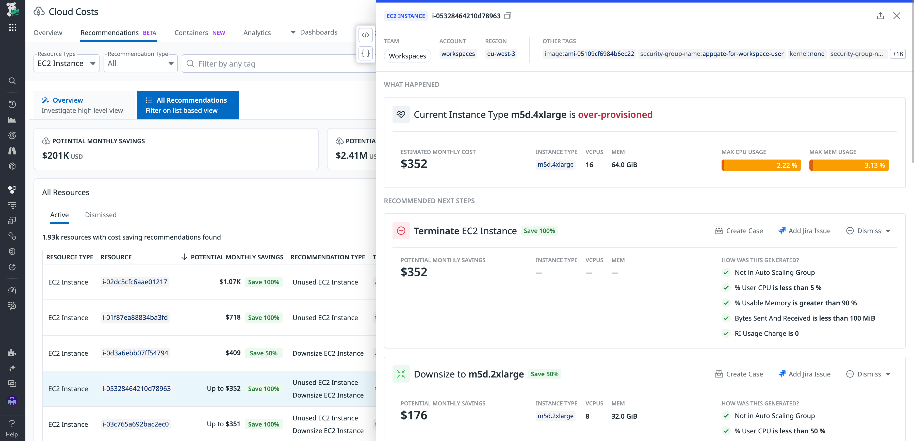 Optimize your cloud resources with Cloud Cost Recommendations for AWS
