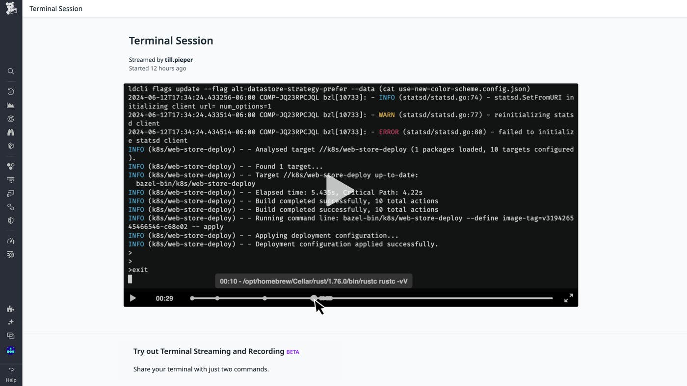 Stream, record, and search terminal sessions with Datadog CoTerm Stream, record, and search terminal sessions with Datadog CoTerm
