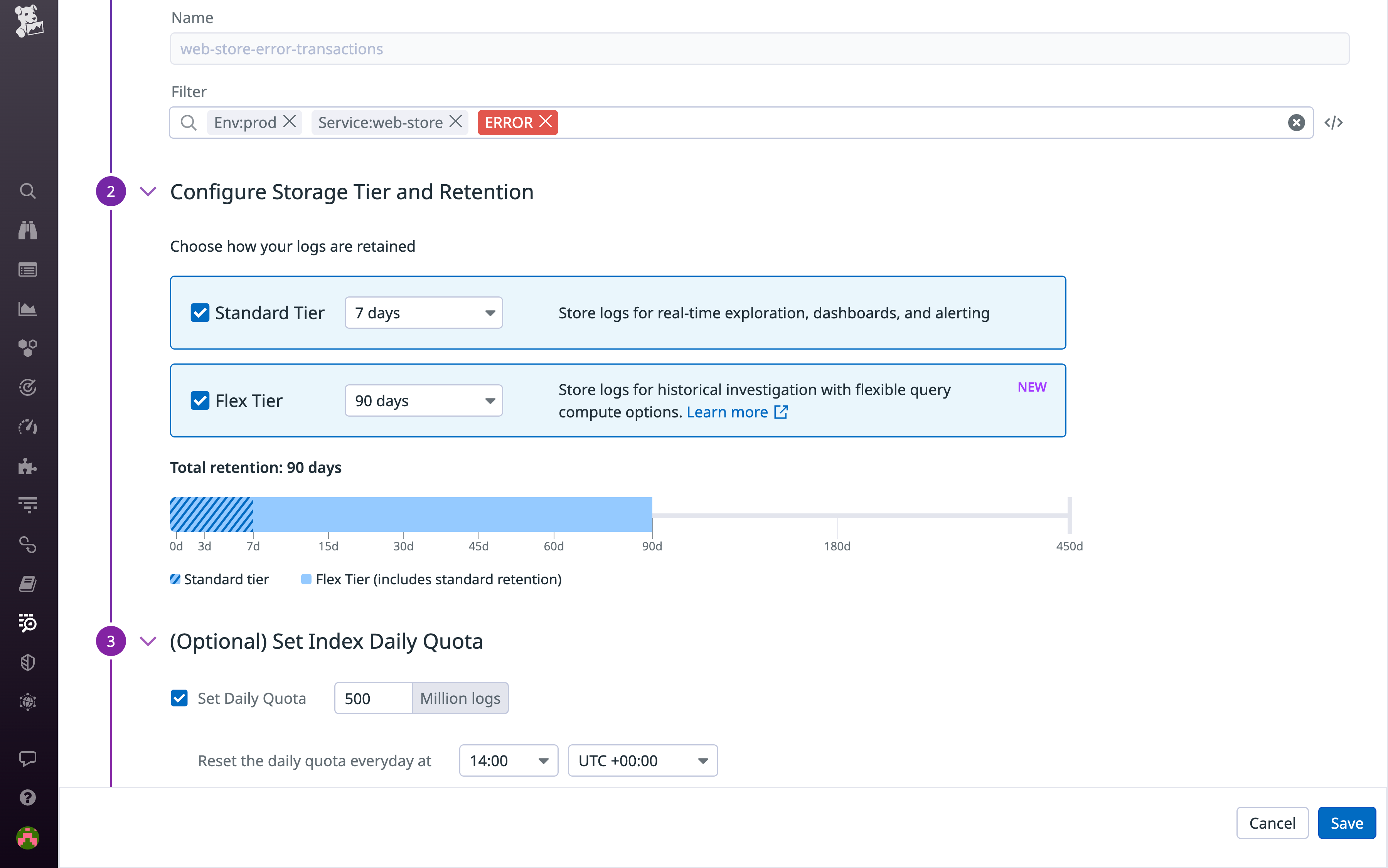 Flex Logs decouples the costs of log storage and querying, providing cost-effective long-term retention without impeding visibility