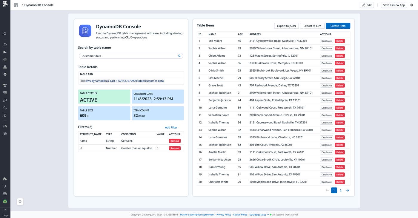 App Builder DynamoDB Console app. App Builder DynamoDB Console app.