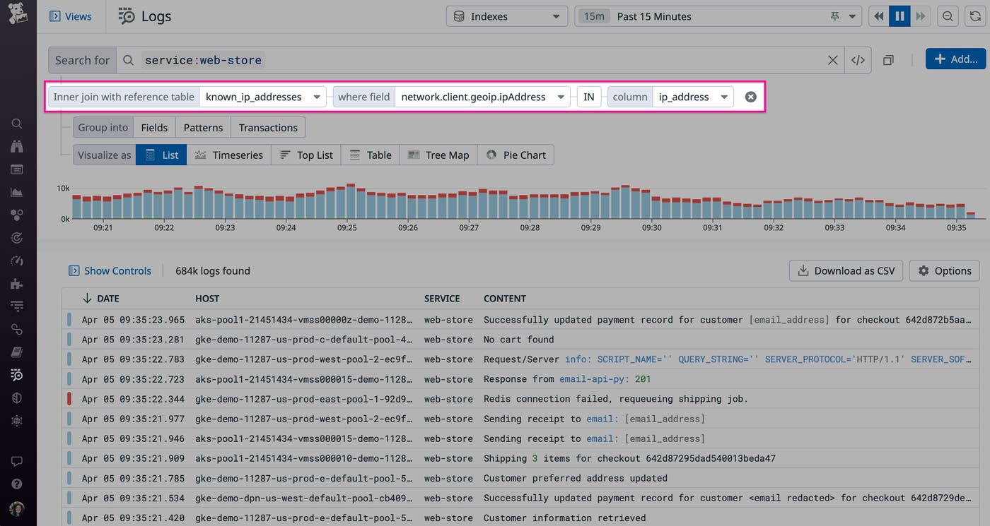 Add context to your logs at query time with Reference Tables Add context to your logs at query time with Reference Tables