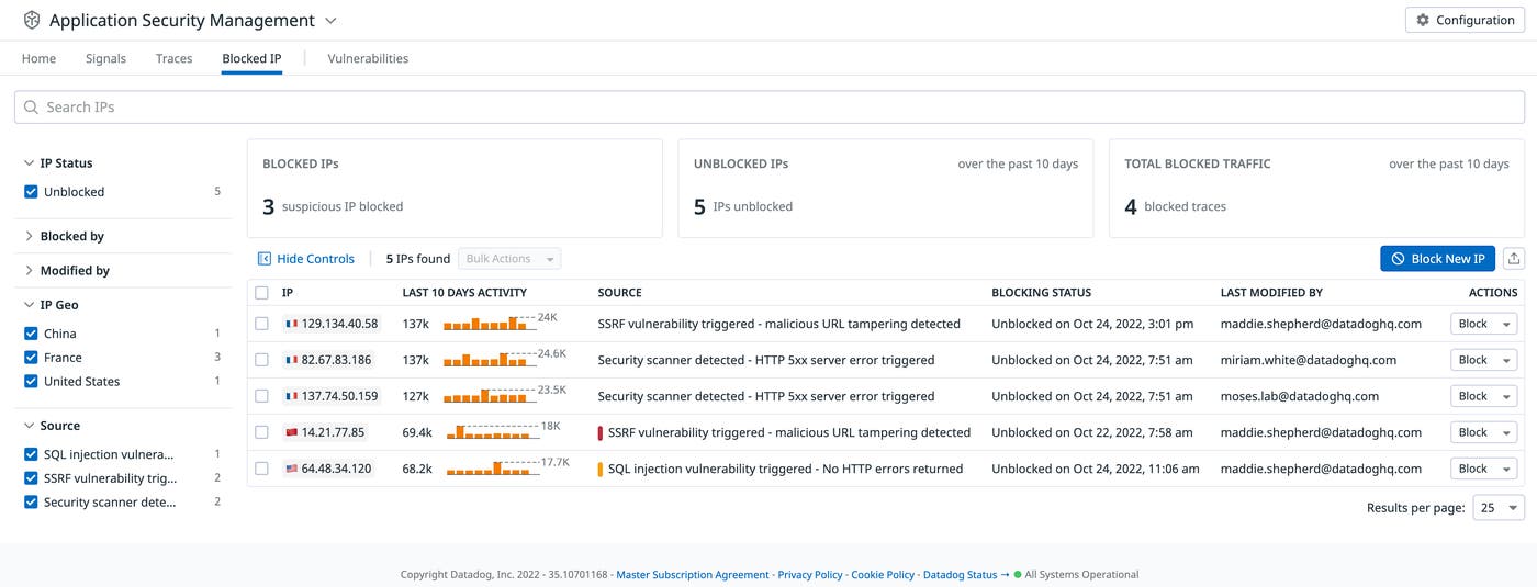 Block IP addresses directly from Datadog ASM Block IP addresses directly from Datadog ASM
