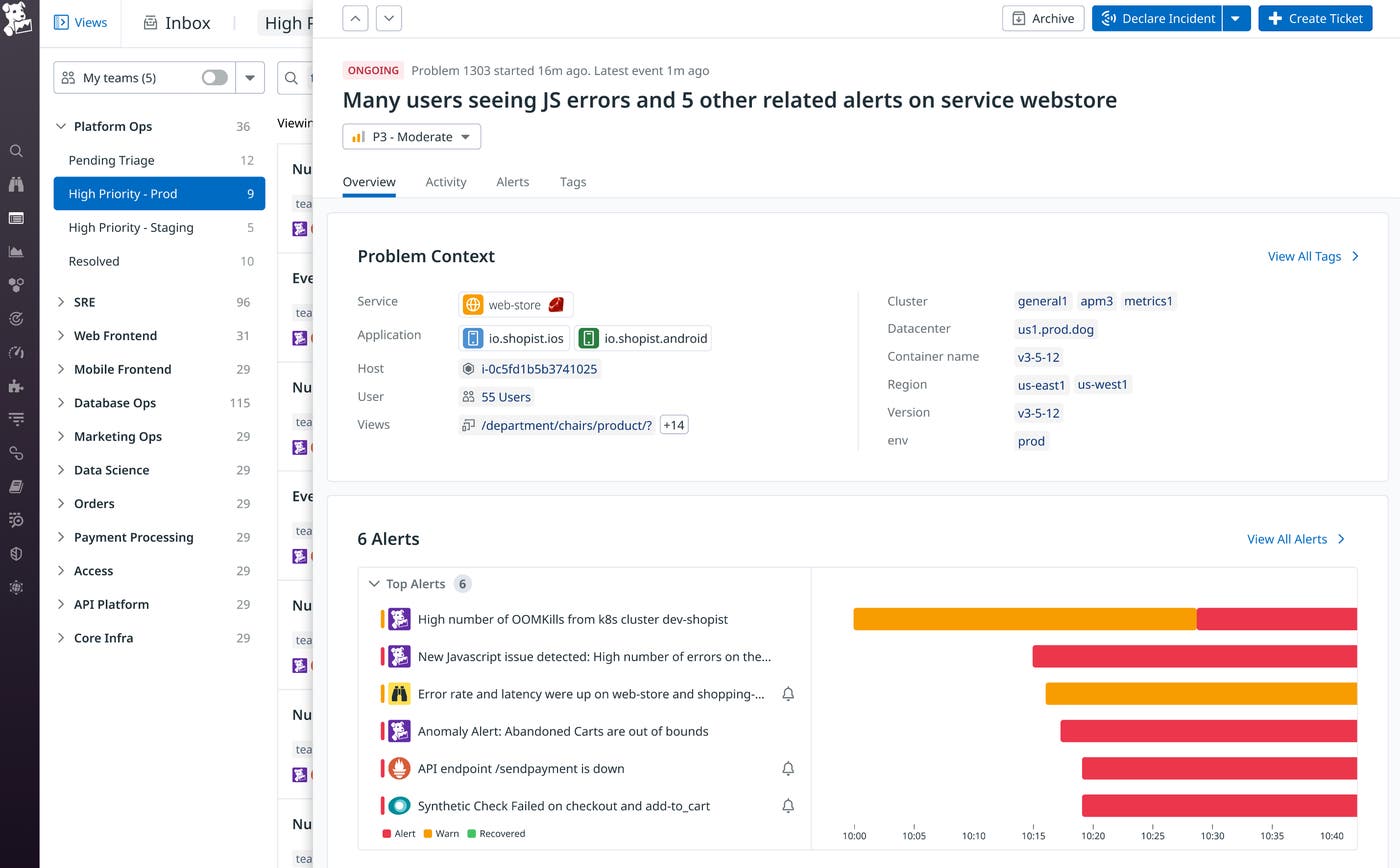 Datadog Event Management Problem View Datadog Event Management Problem View