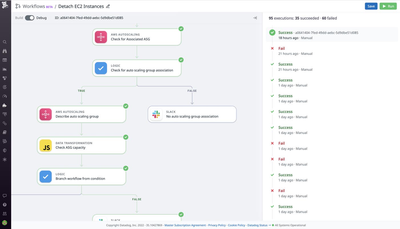 Datadog Workflow UI configuration Datadog Workflow UI configuration