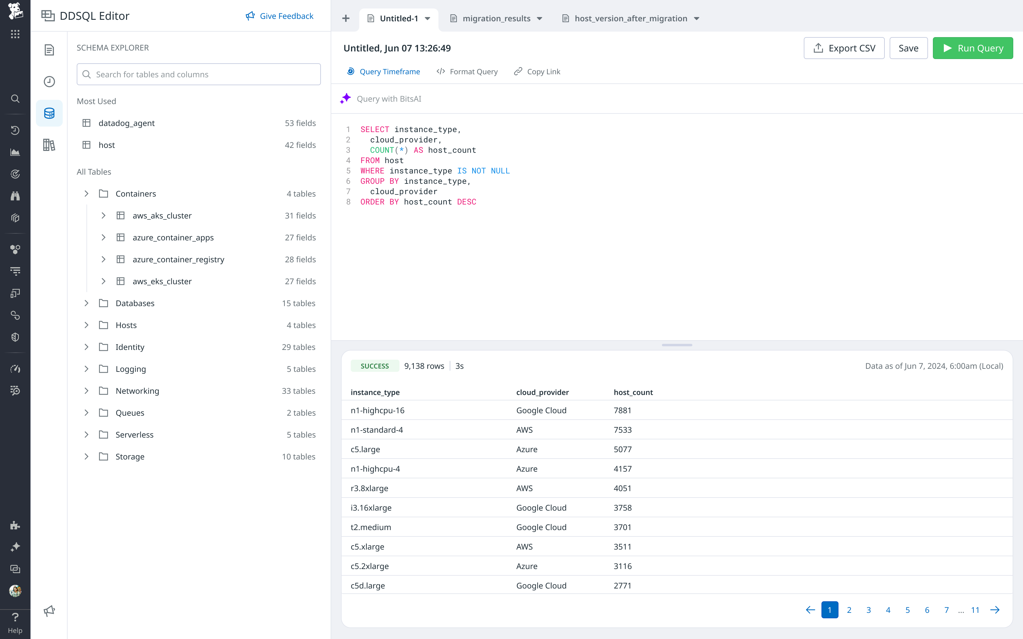 Access infrastructure data using SQL with DDSQL Editor