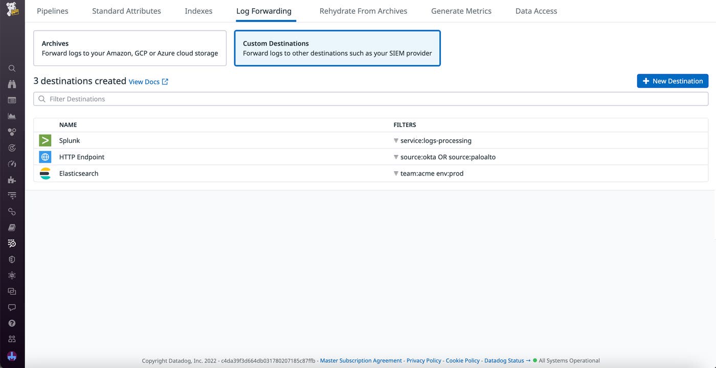 Route logs to custom Splunk, Elasticsearch, or HTTP destinations with Log Forwarding. Route logs to custom Splunk, Elasticsearch, or HTTP destinations with Log Forwarding.