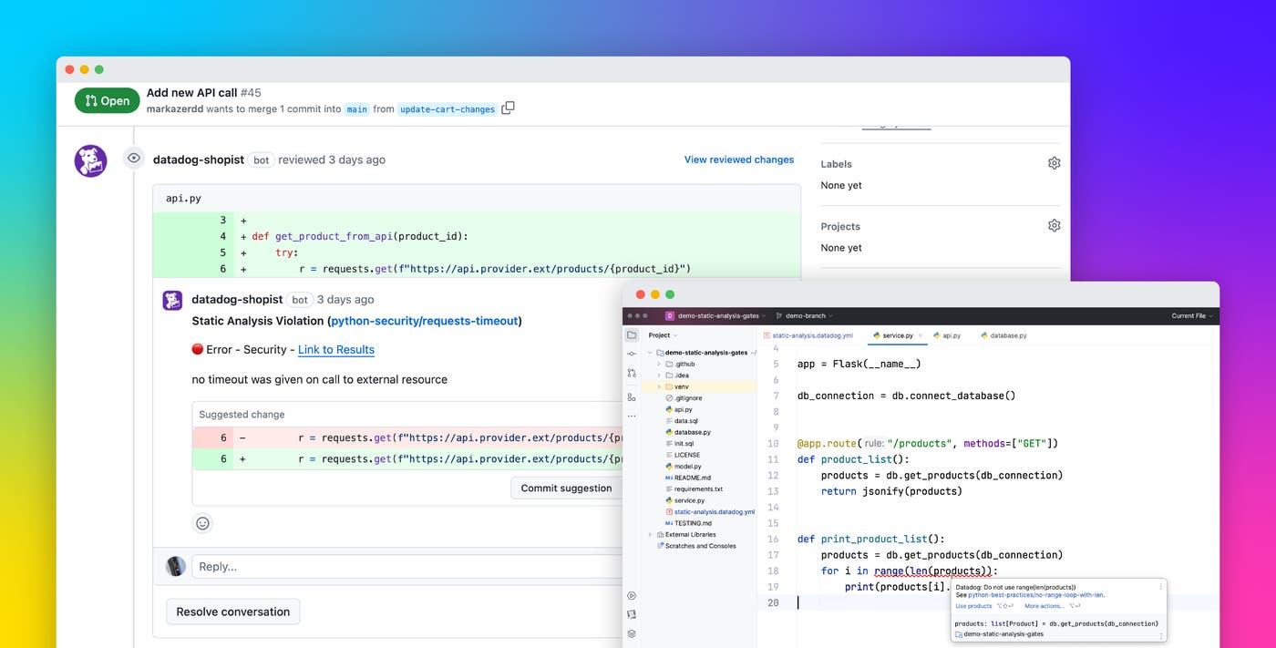 Ship high-quality, secure code faster with Datadog Code Analysis Ship high-quality, secure code faster with Datadog Code Analysis