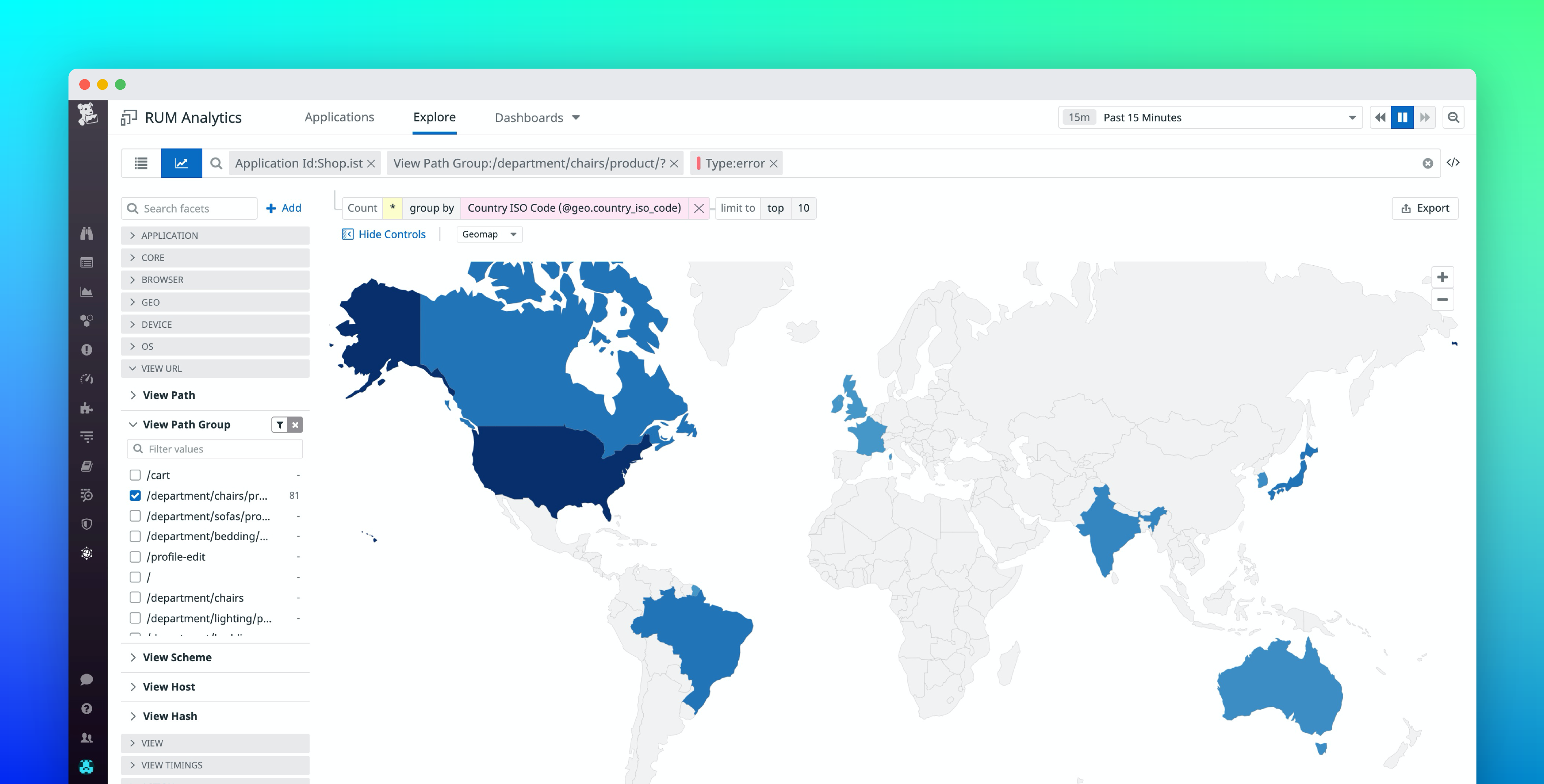 Use Datadog geomaps to visualize your app data by location