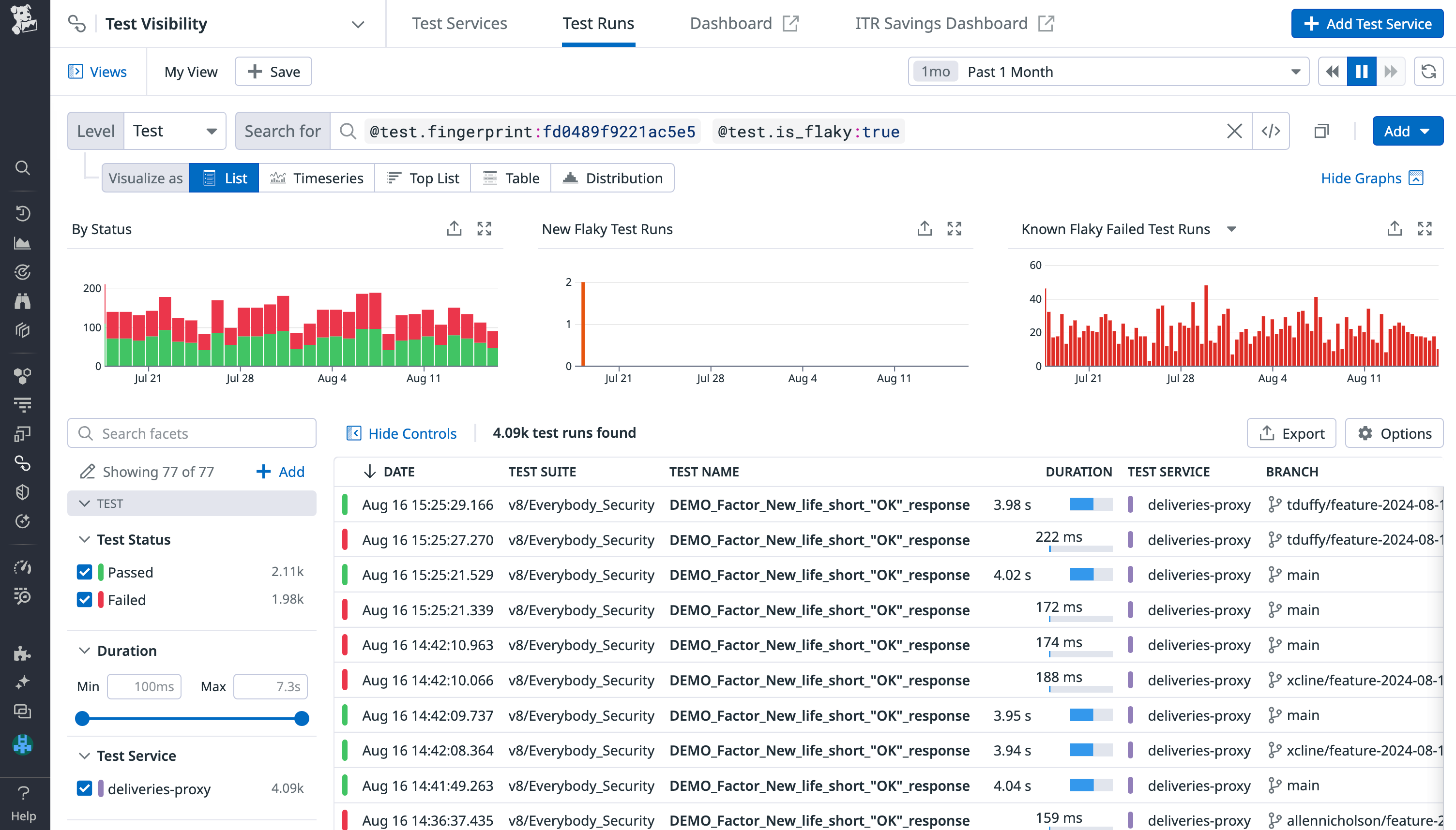 Monitor your flaky tests over time.