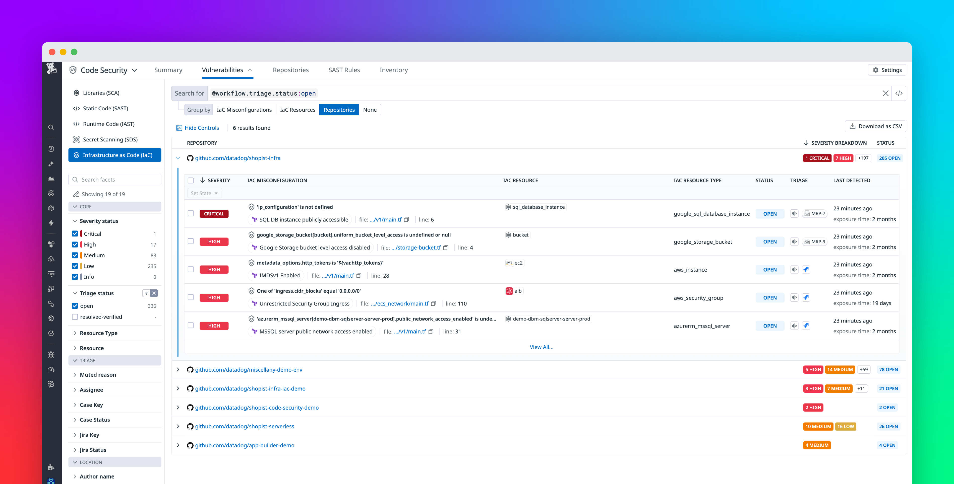 Prevent cloud misconfigurations from reaching production with Datadog IaC Security