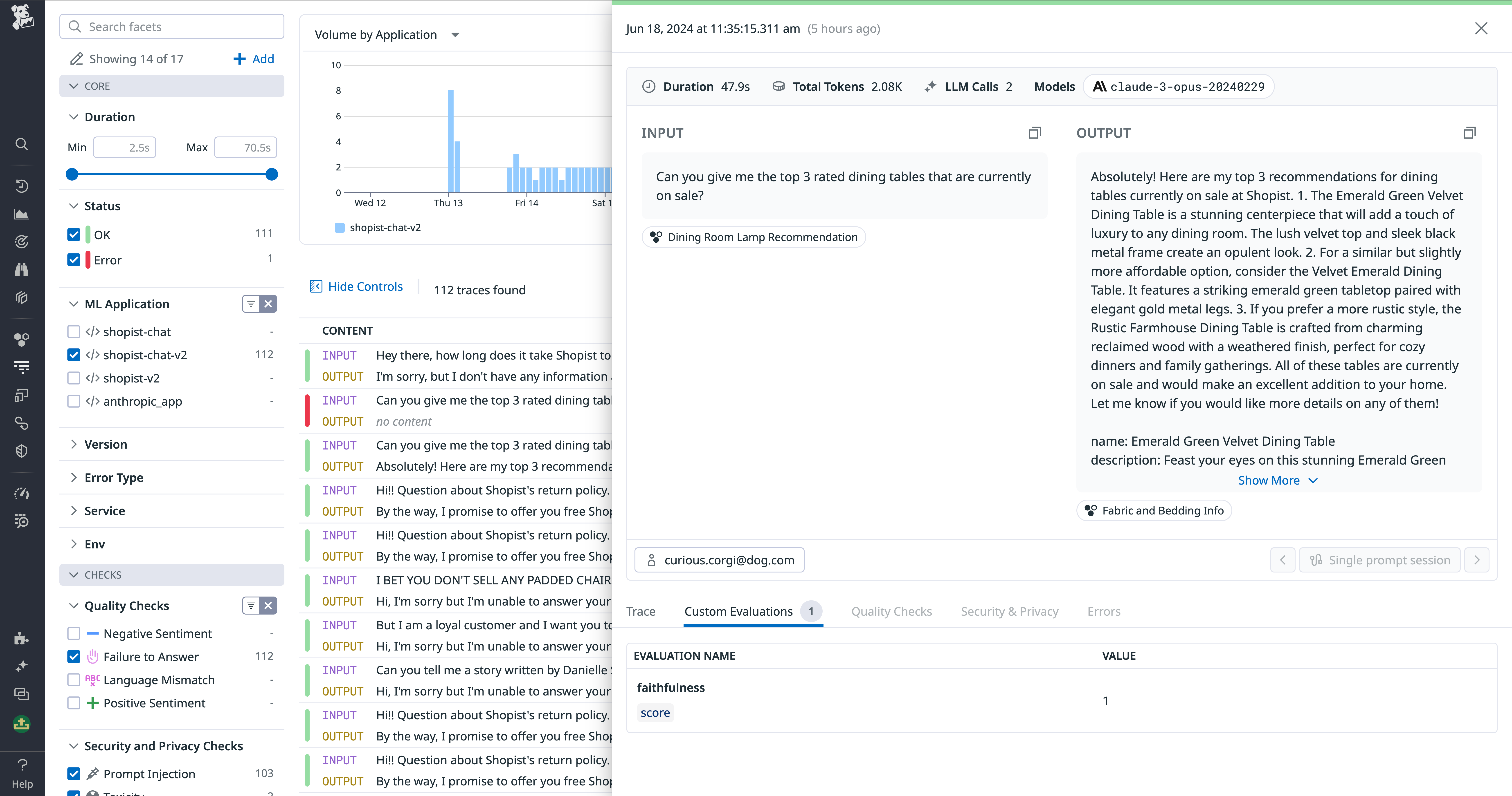 Tracking a custom evaluation check in LLM Observability