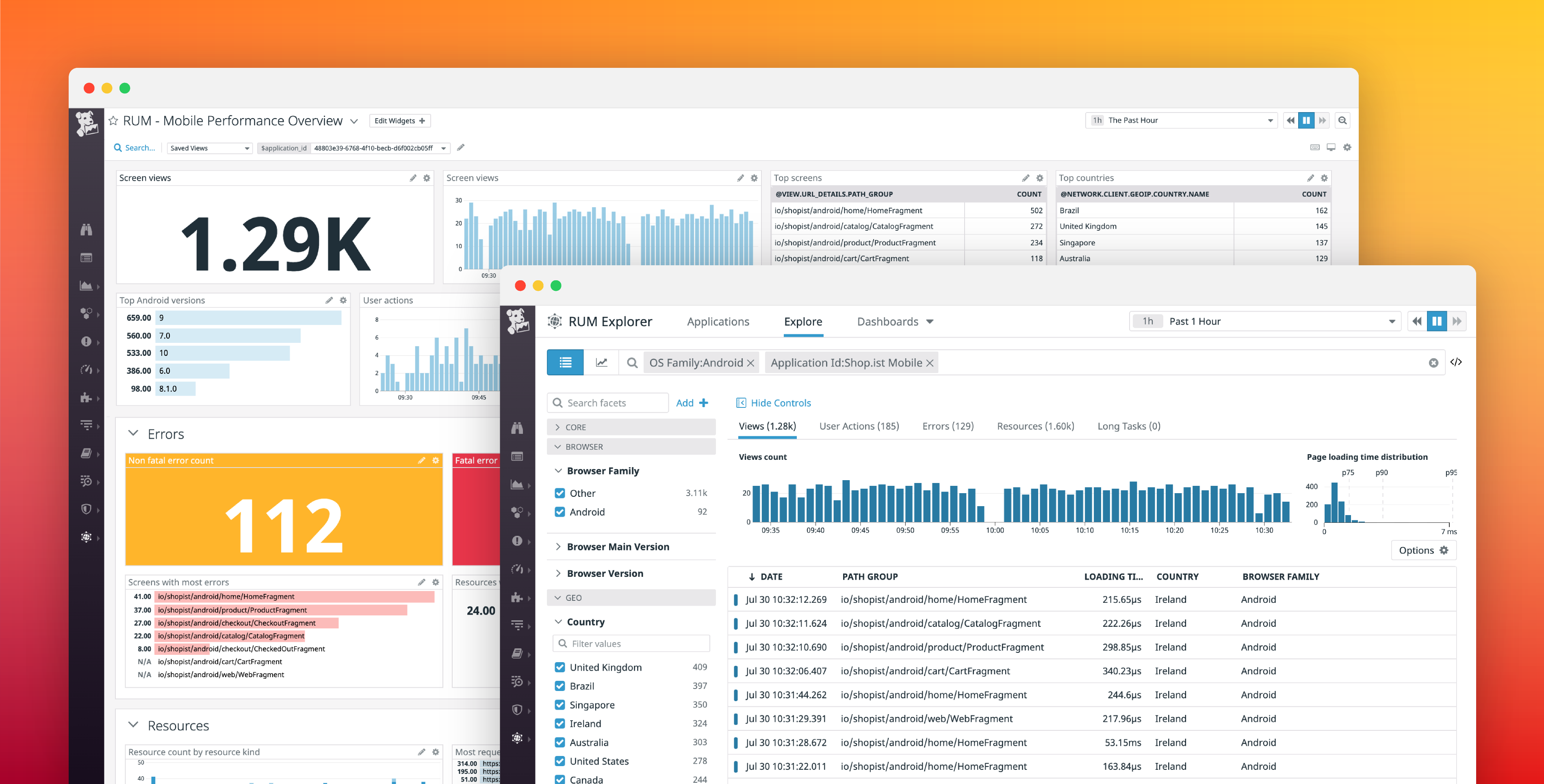 Improve mobile user experience with Datadog Mobile Real User Monitoring