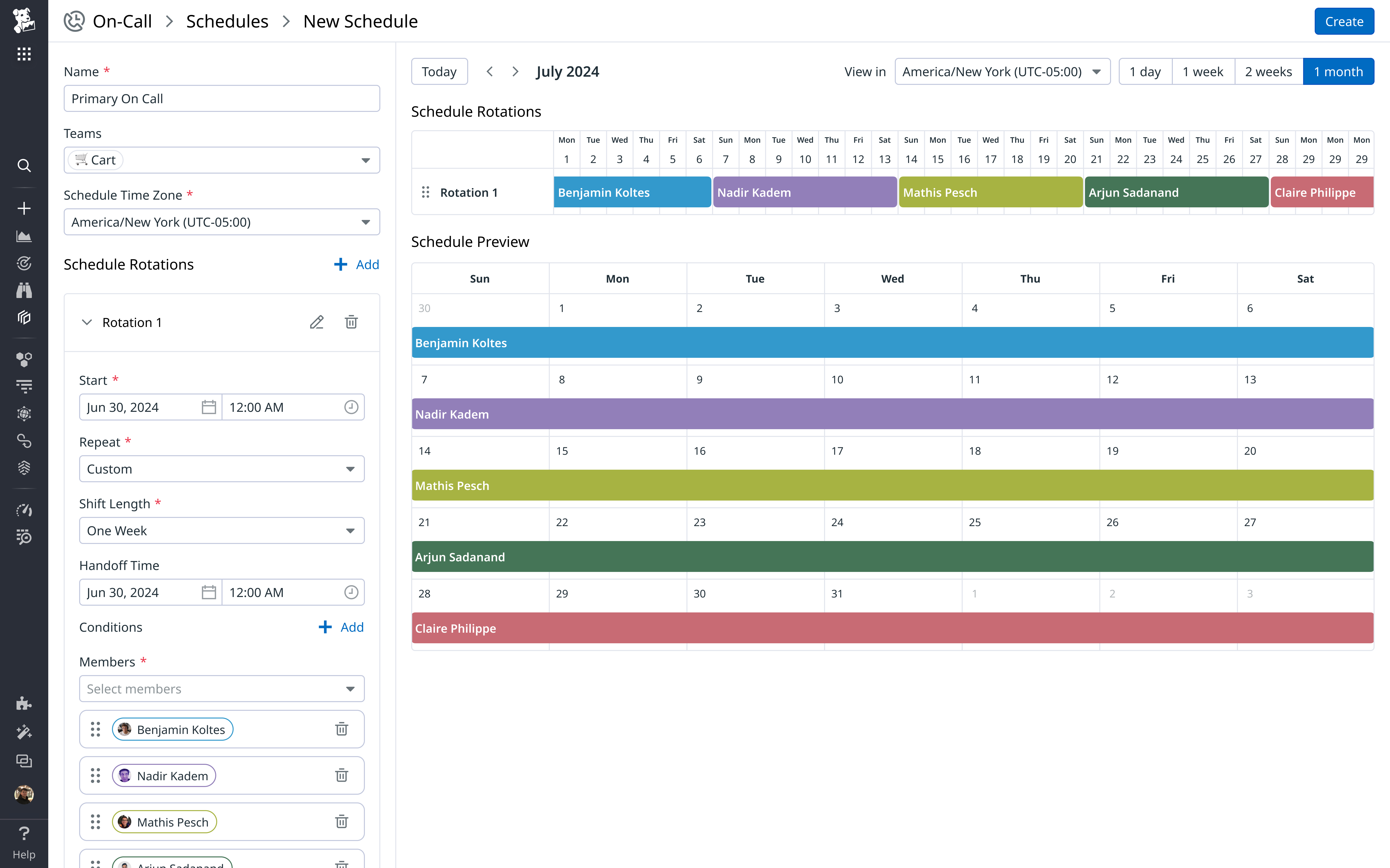 Creating and keeping an on-call schedule is seamless.