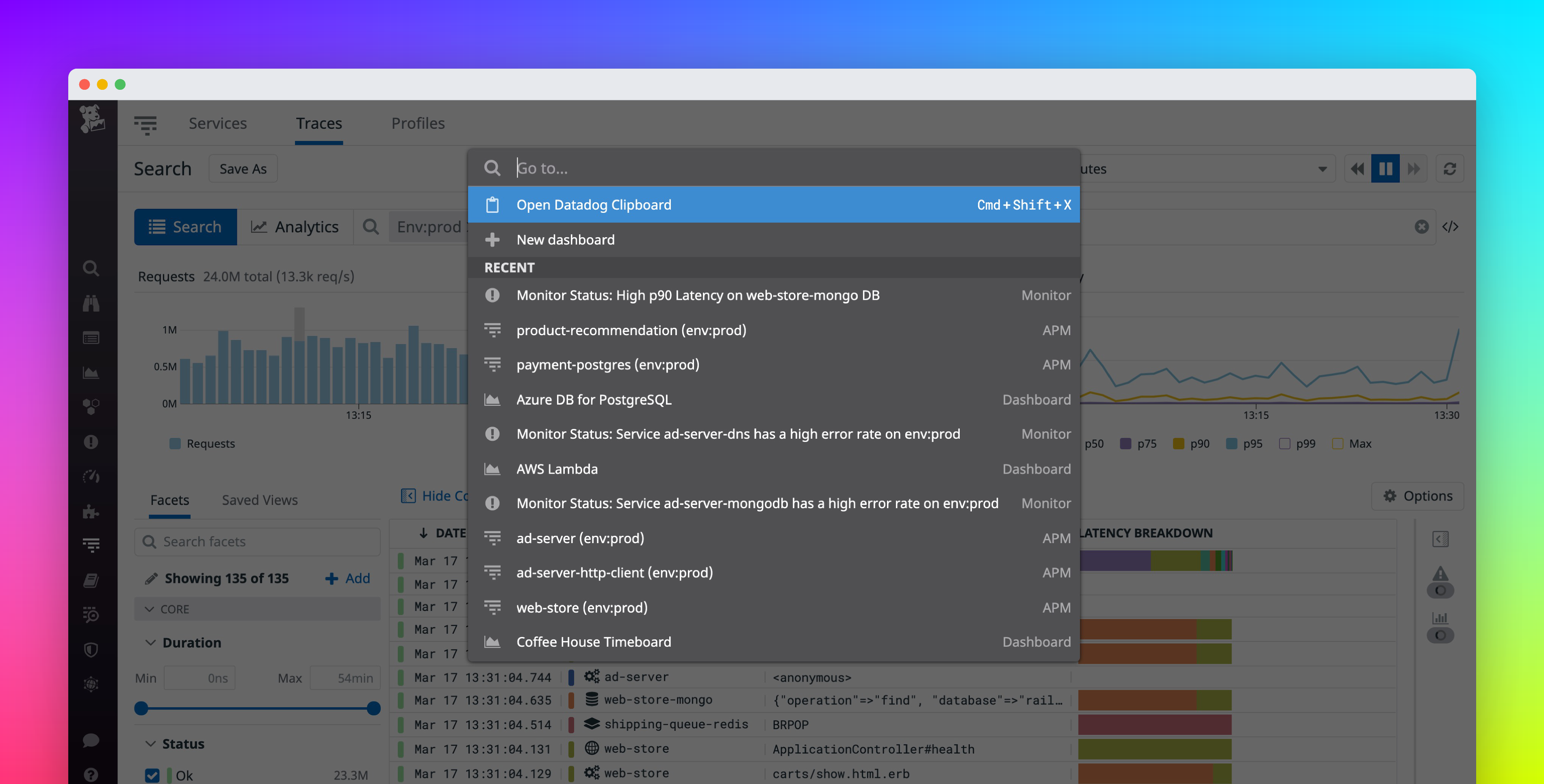 Introducing the Datadog quick nav menu