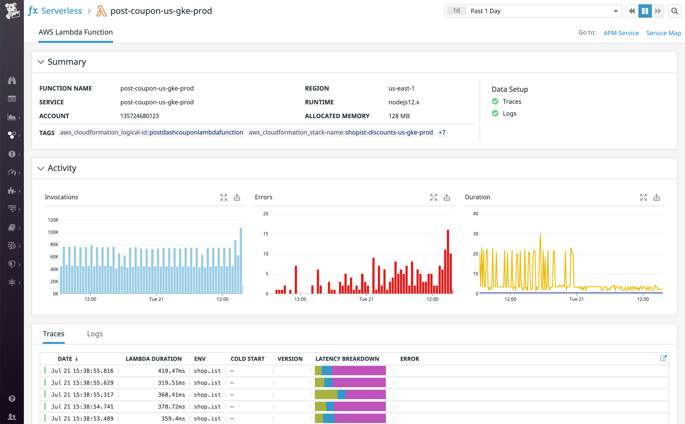 Monitor your Lambda functions with performance metrics, traces, and logs, all in one place