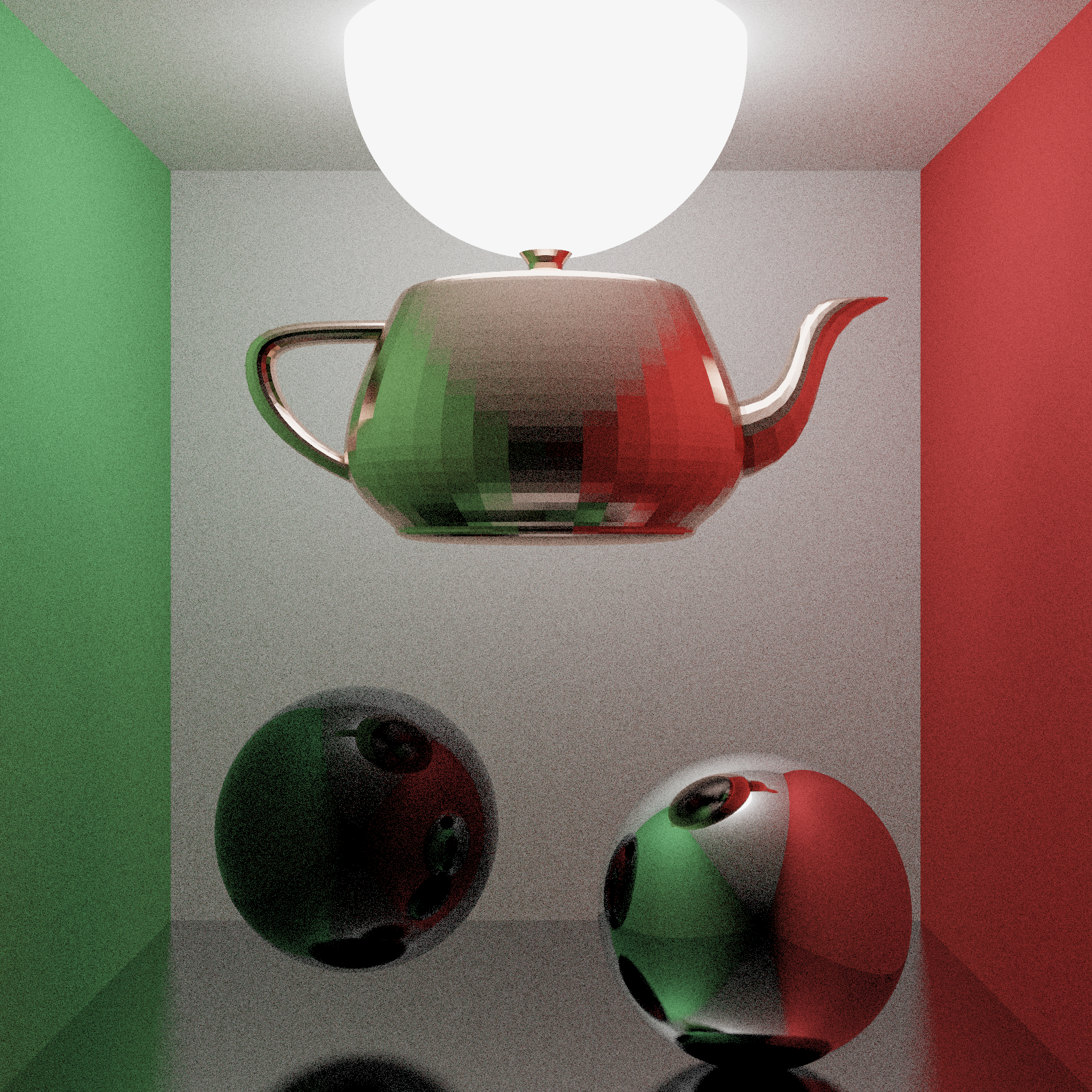 Our final rendered scene using the path tracer application.