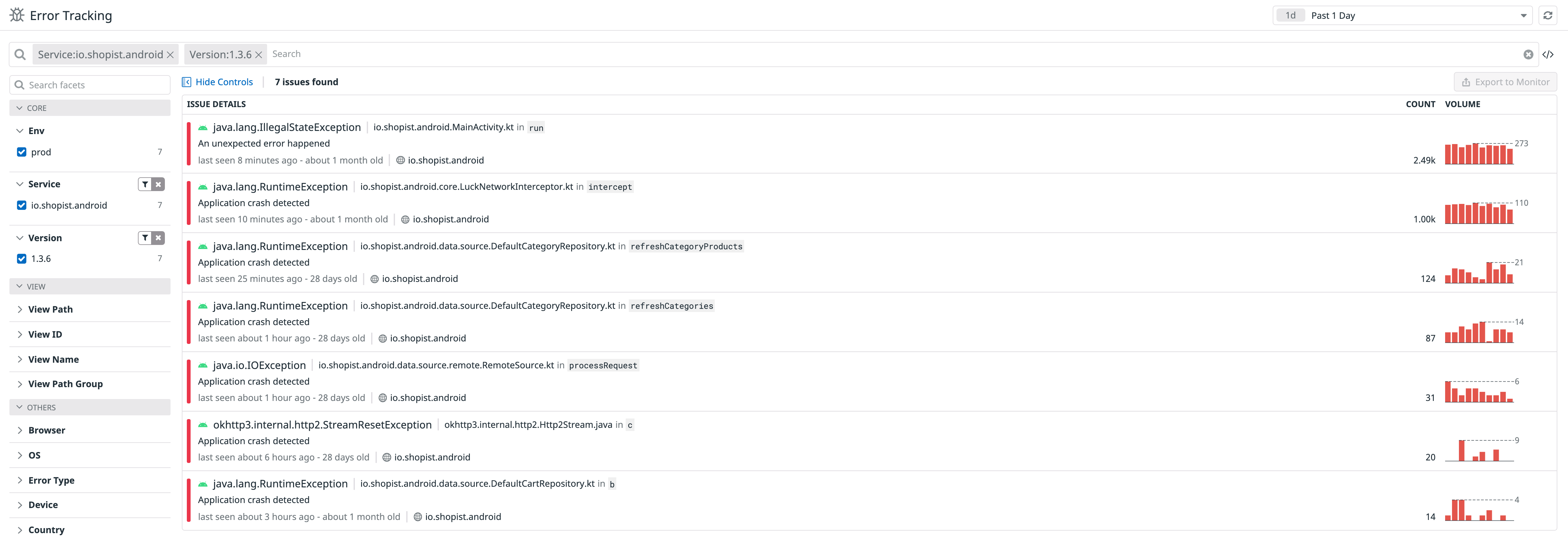 Use Error Tracking to find and debug Android crashes