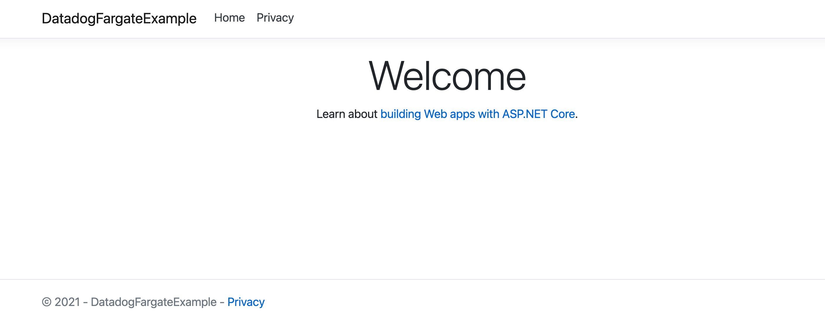 A sample .NET Core application