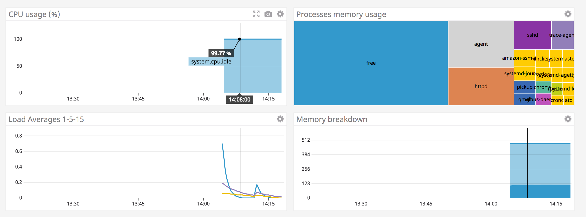 The new EC2 instance's dashboard is visible in your Datadog account.
