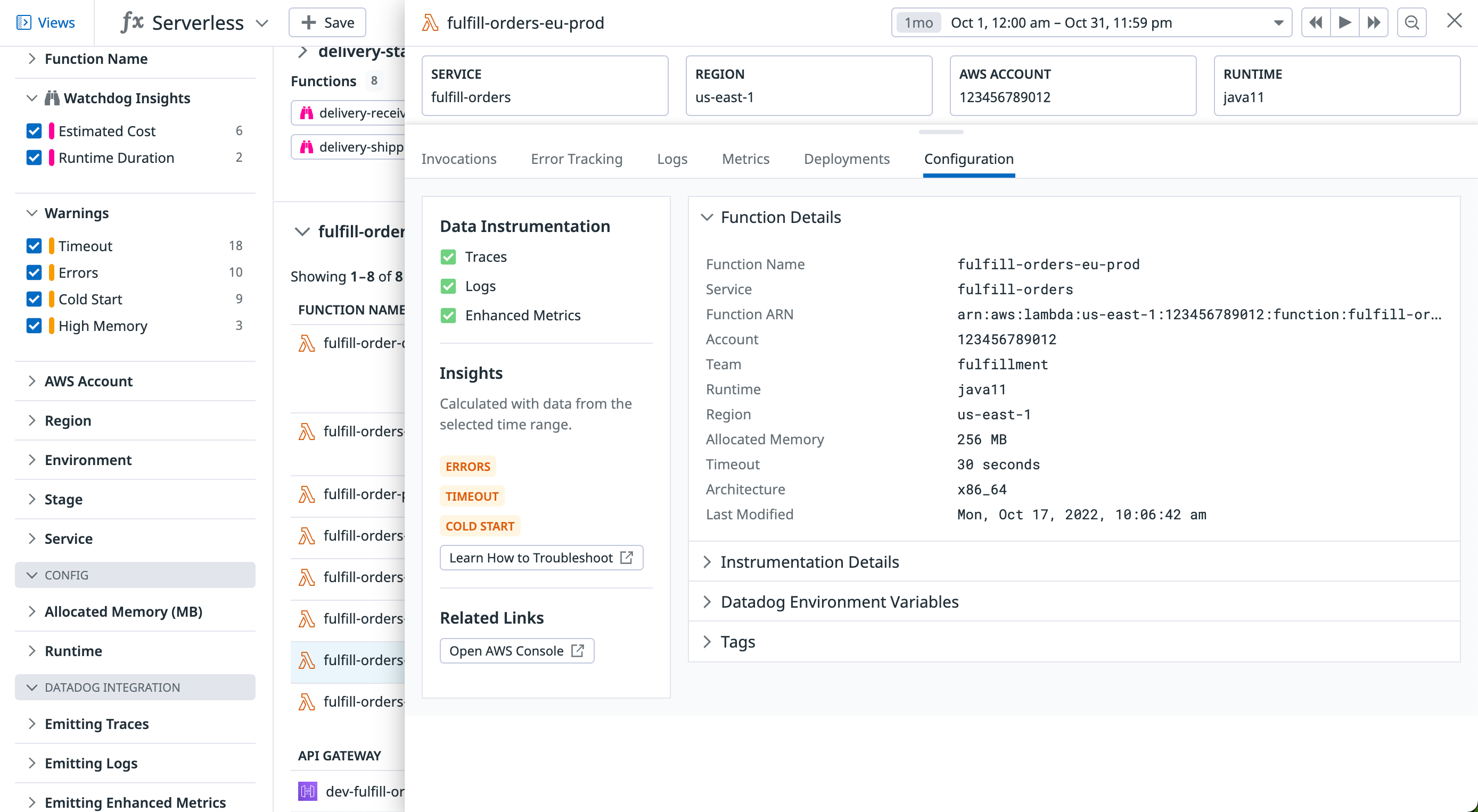 View a function’s configuration