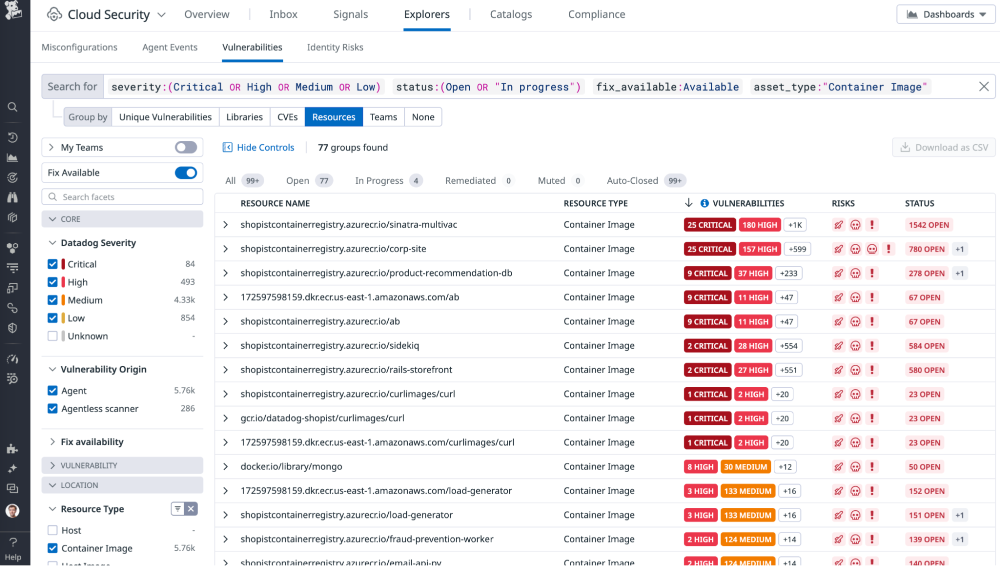Monitor security trends across your container images