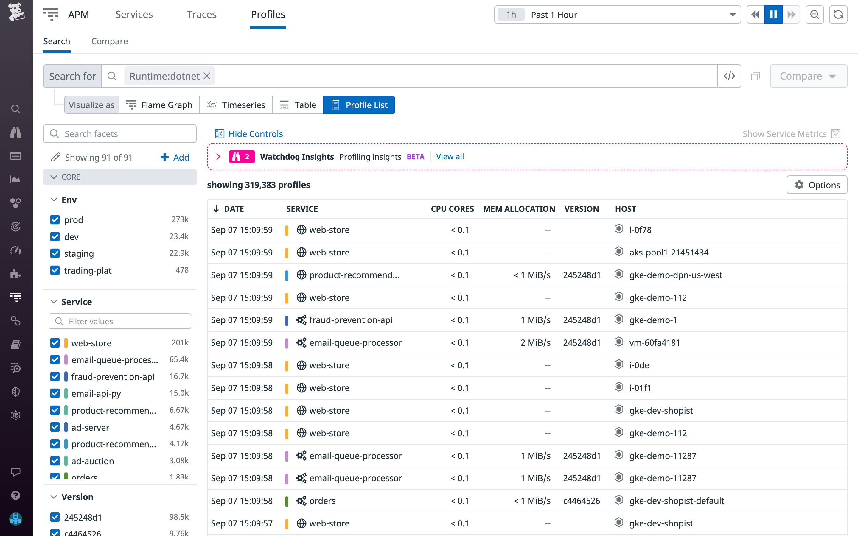 View your .NET traces in Datadog APM.