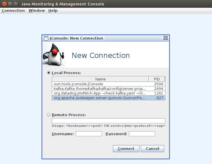 Example JConsole screen image Example JConsole screen image