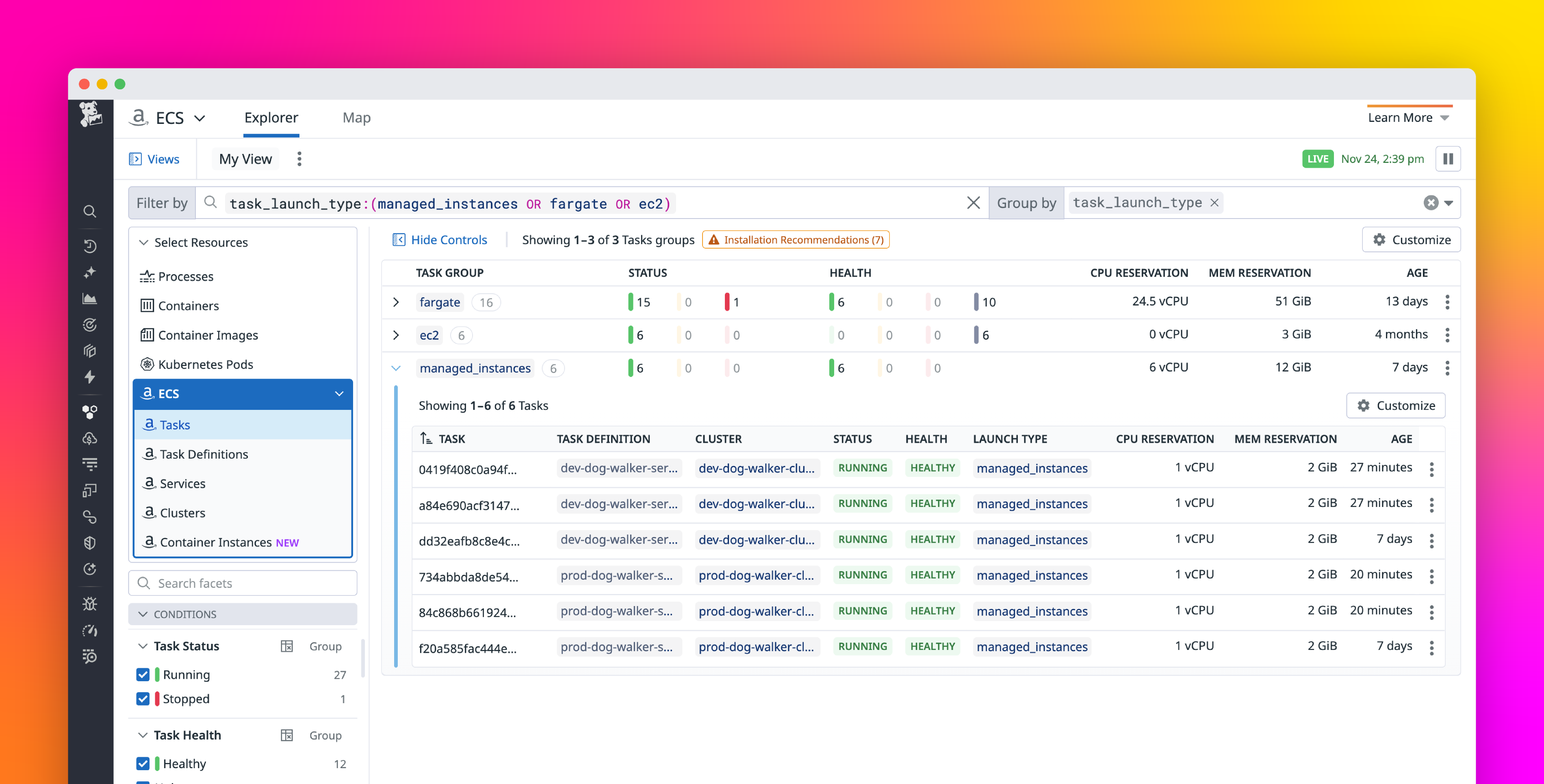 Monitor ECS Managed Instances with Datadog