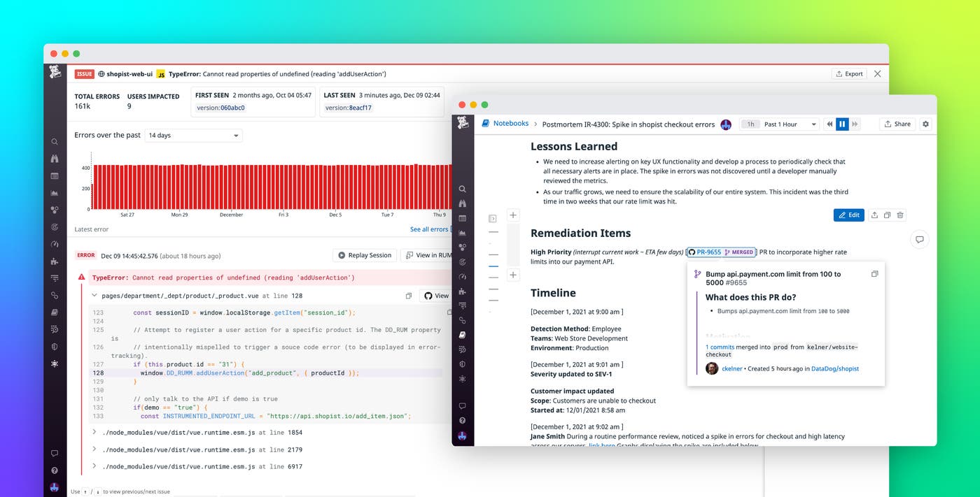 Use Datadog's GitHub and source code integrations to streamline troubleshooting Use Datadog's GitHub and source code integrations to streamline troubleshooting